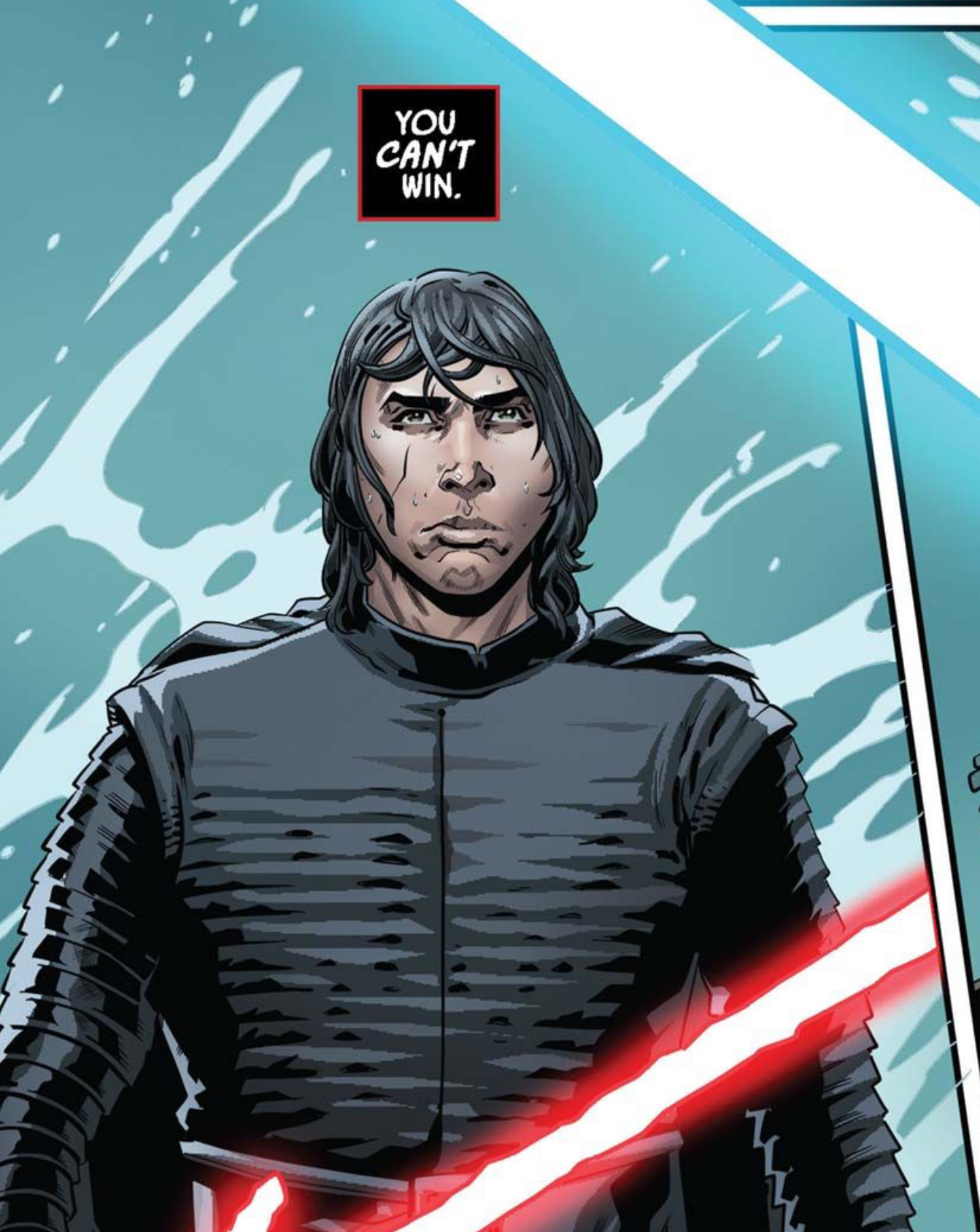 Kylo Ren in a Star Wars comic panel: "You can't win."