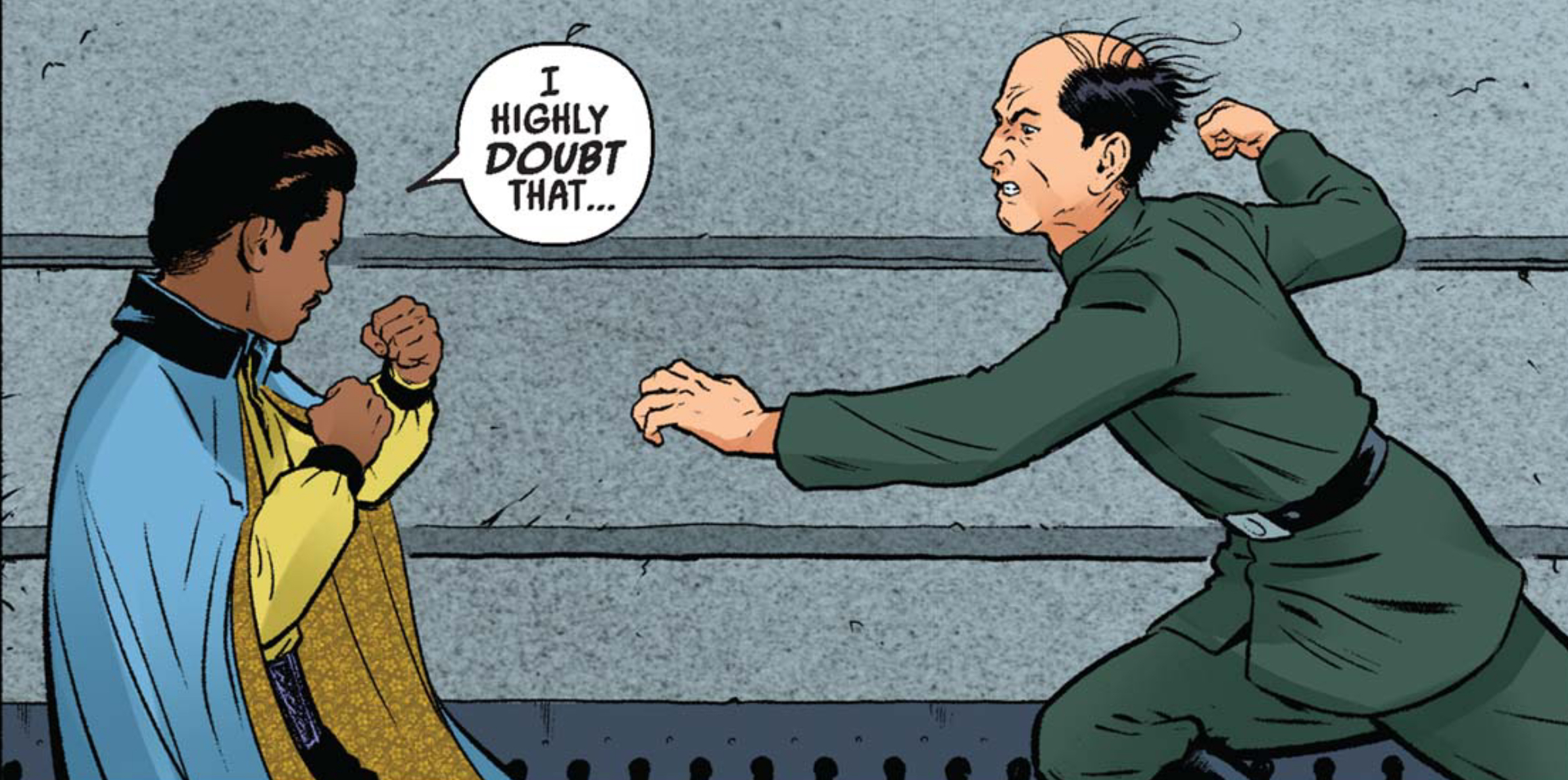 Lando Calrissian in a Star Wars comic panel: "I highly doubt that..."