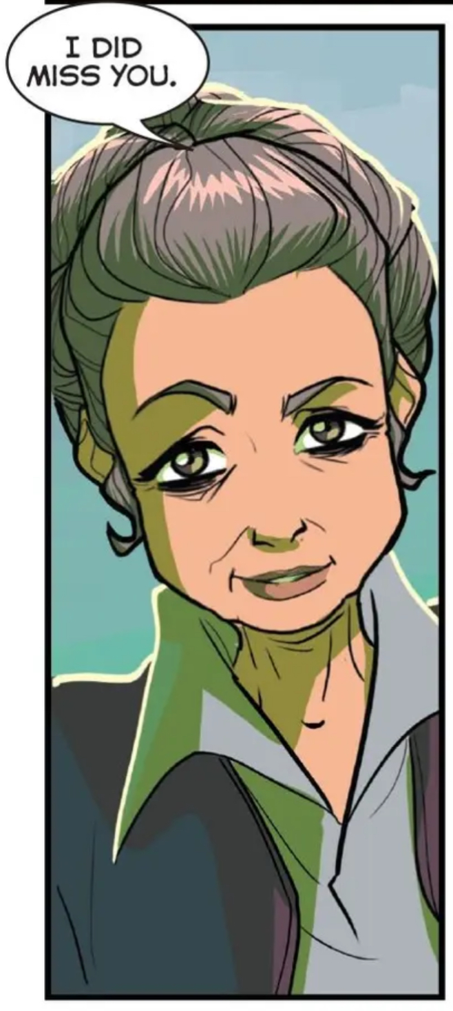 Leia Organa in a Star Wars comic panel: "I did miss you."