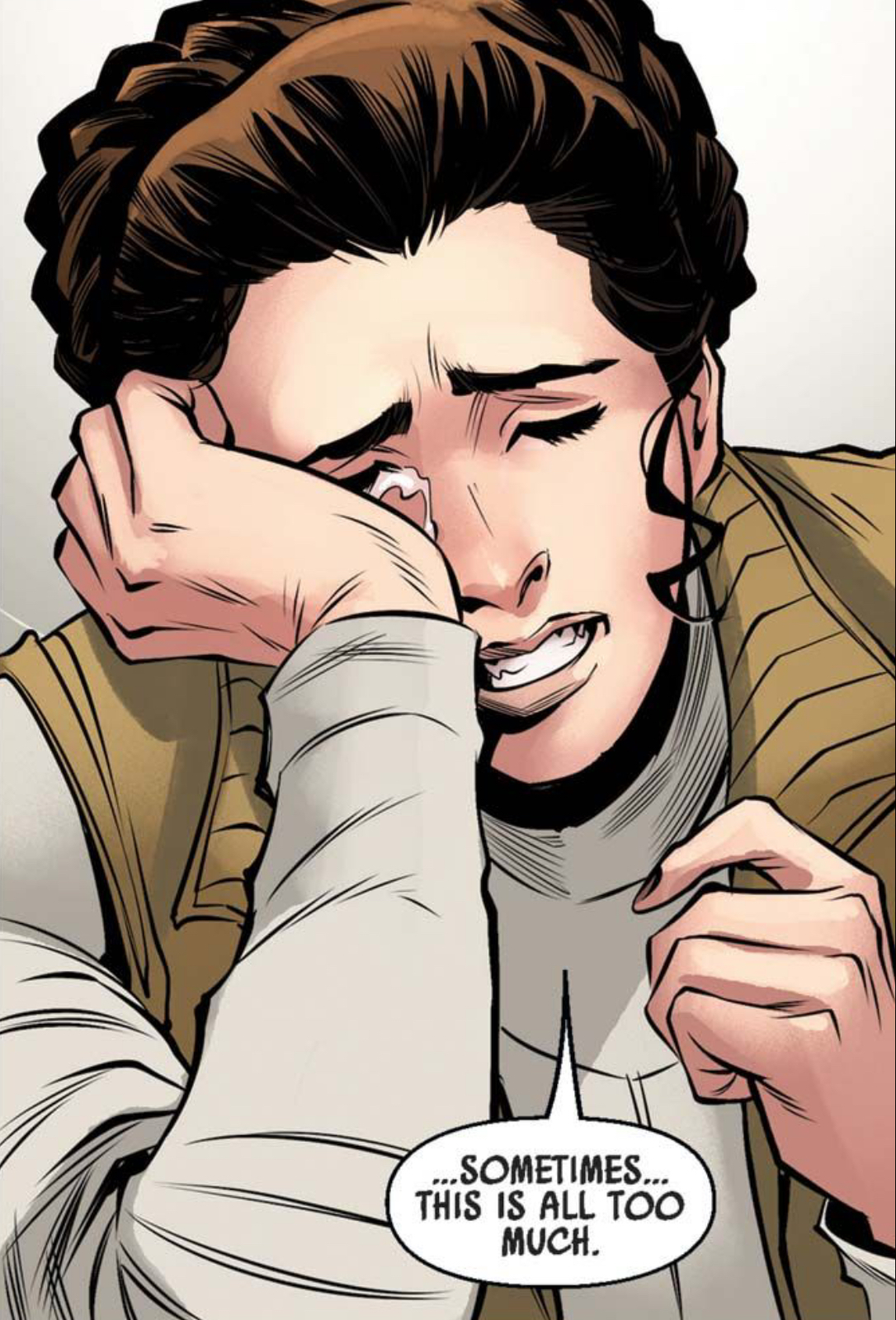 Leia Organa in a Star Wars comic panel: "...Sometimes... this is all too much."