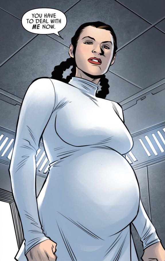 Leia Organa in a Star Wars comic panel: "You have to deal with me now."