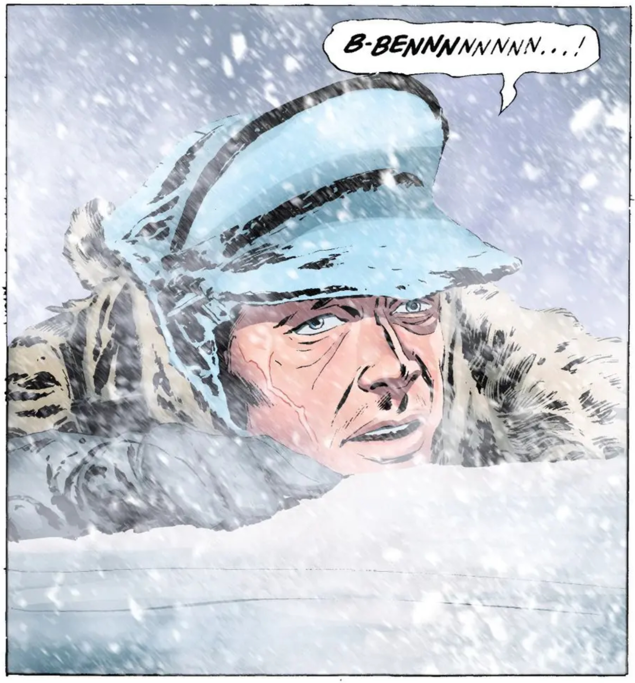 Luke Skywalker in a Star Wars comic panel: "B-BENNNnnnnn...!"