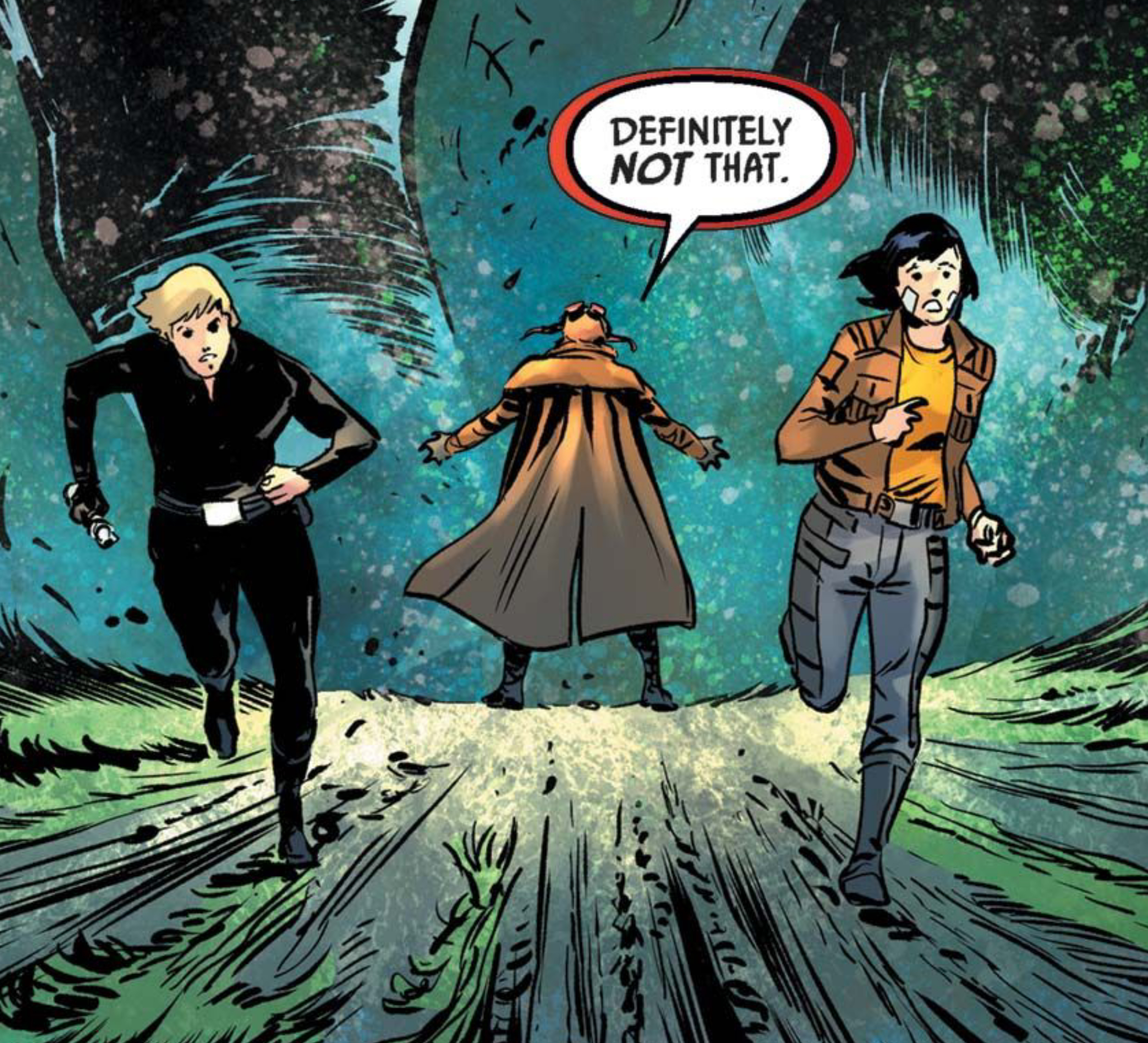 Luke Skywalker & Doctor Aphra in a Star Wars comic panel: "Definitely not that."