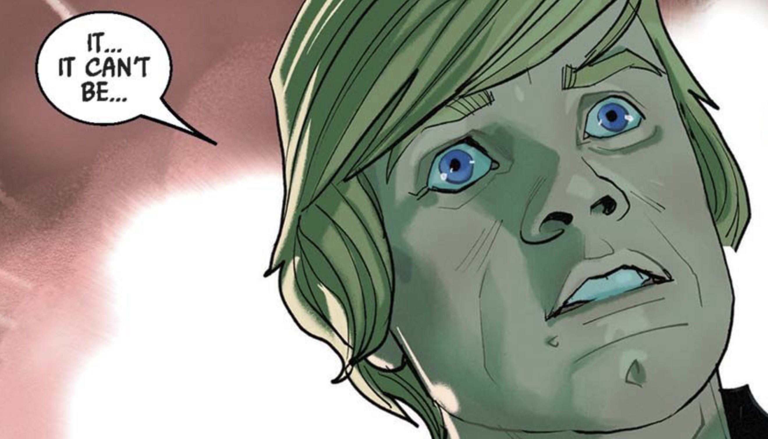 Luke Skywalker in a Star Wars comic panel: "It... it can't be..."