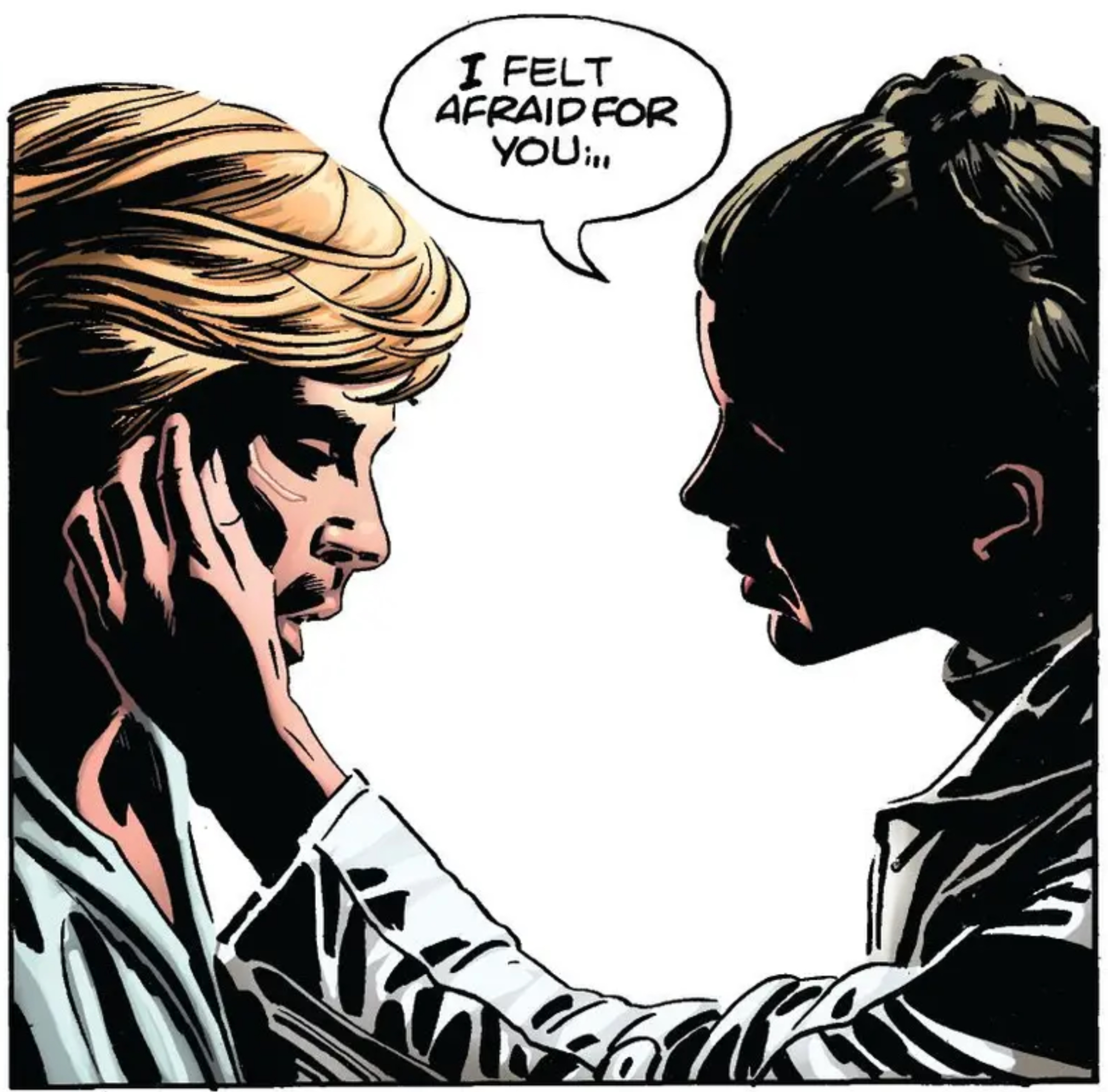 Luke Skywalker & Leia Organa in a Star Wars comic panel: "I felt afraid for you..."