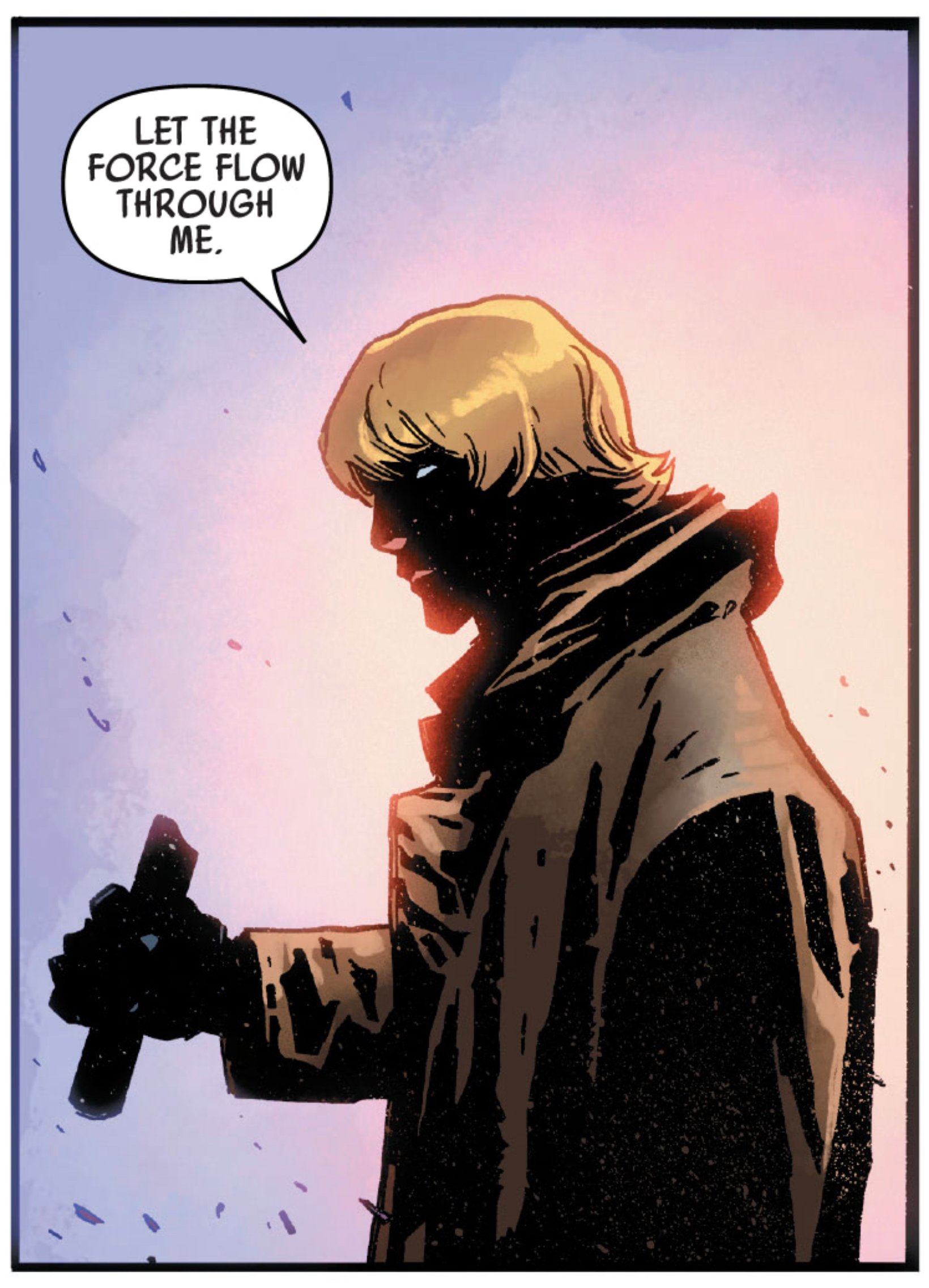 Luke Skywalker in a Star Wars comic panel: "Let the Force flow through me."