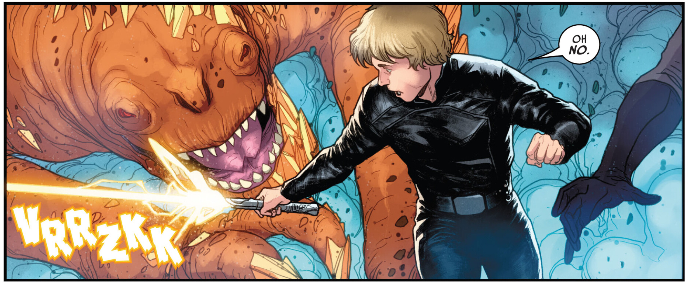 Luke Skywalker in a Star Wars comic panel: "Oh no."