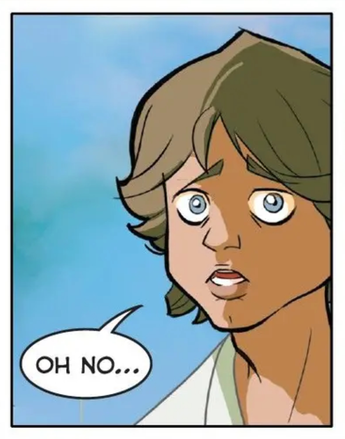 Luke Skywalker in a Star Wars comic panel: "Oh no..."