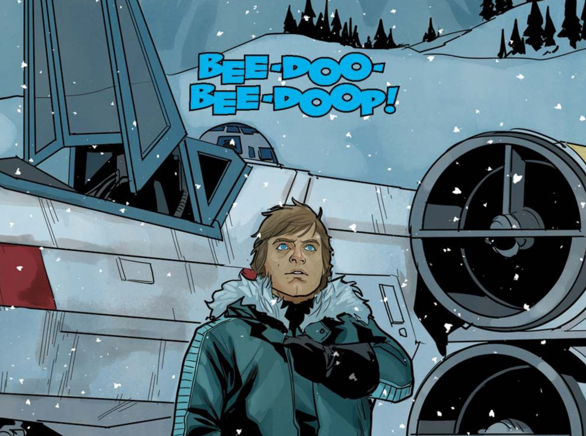 Star Wars comic panel: Luke Skywalker & R2-D2