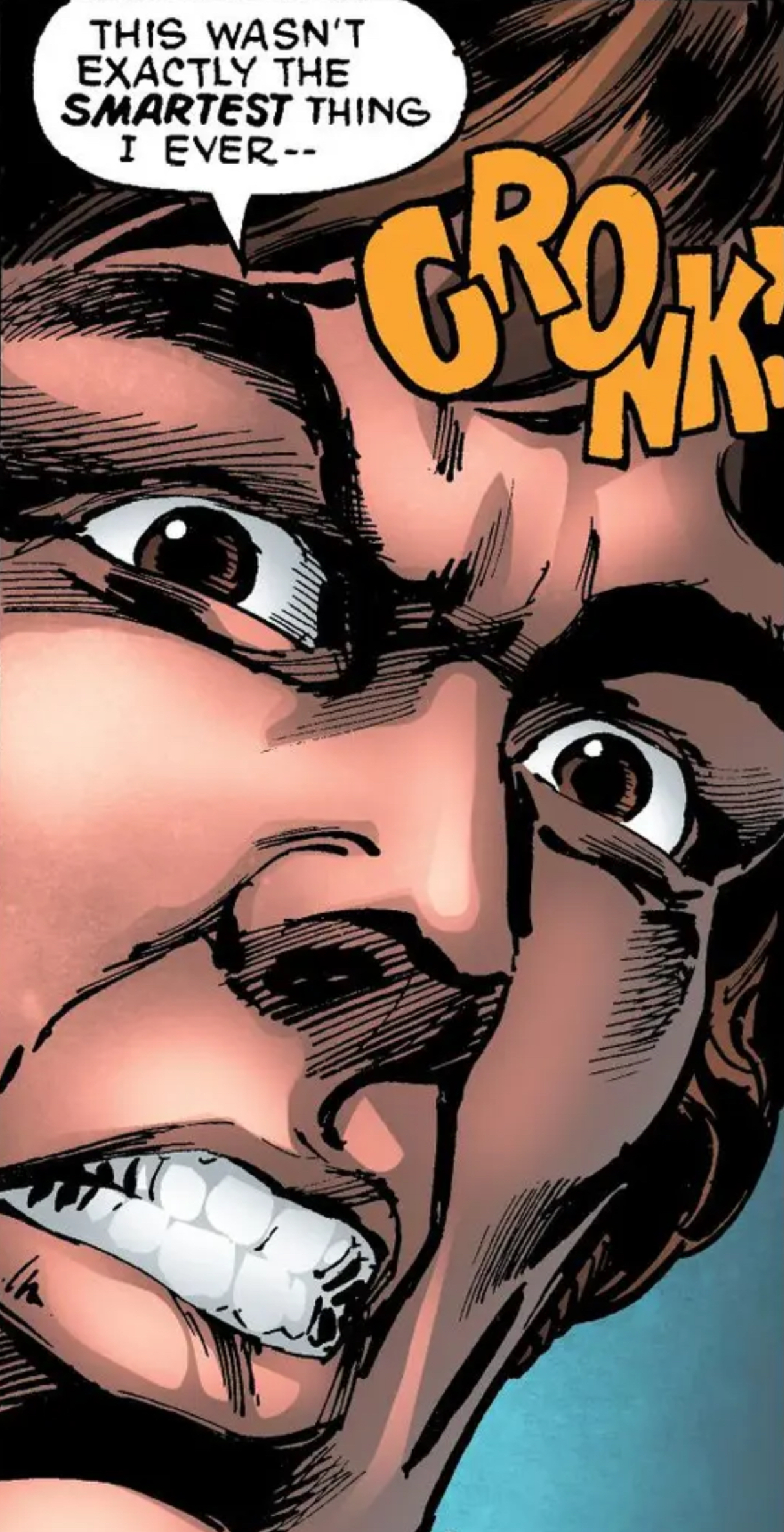 Han Solo in a Star Wars comic panel: "This wasn't exactly the smartest thing I ever..."