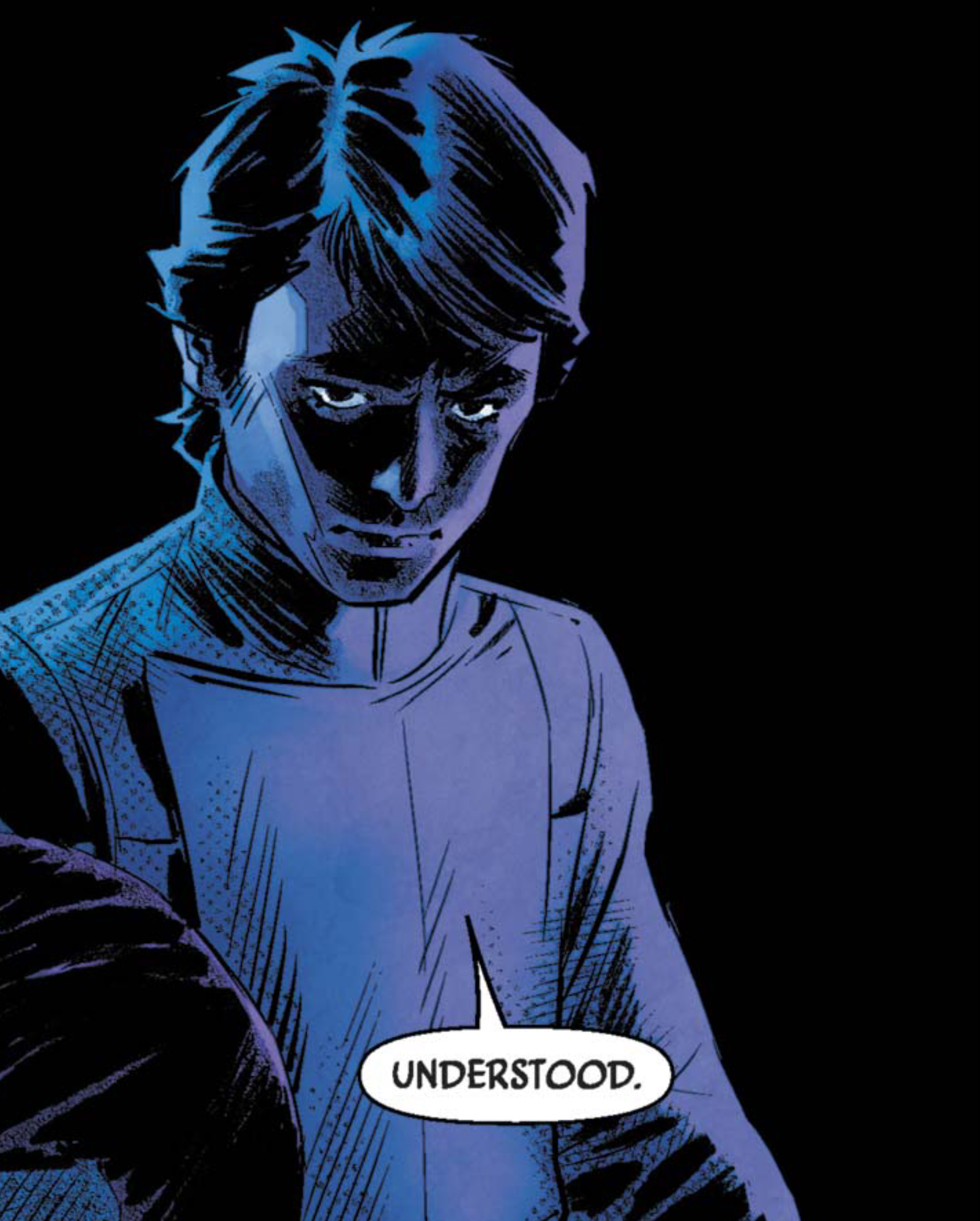 Kylo Ren in a Star Wars comic panel: "Understood."