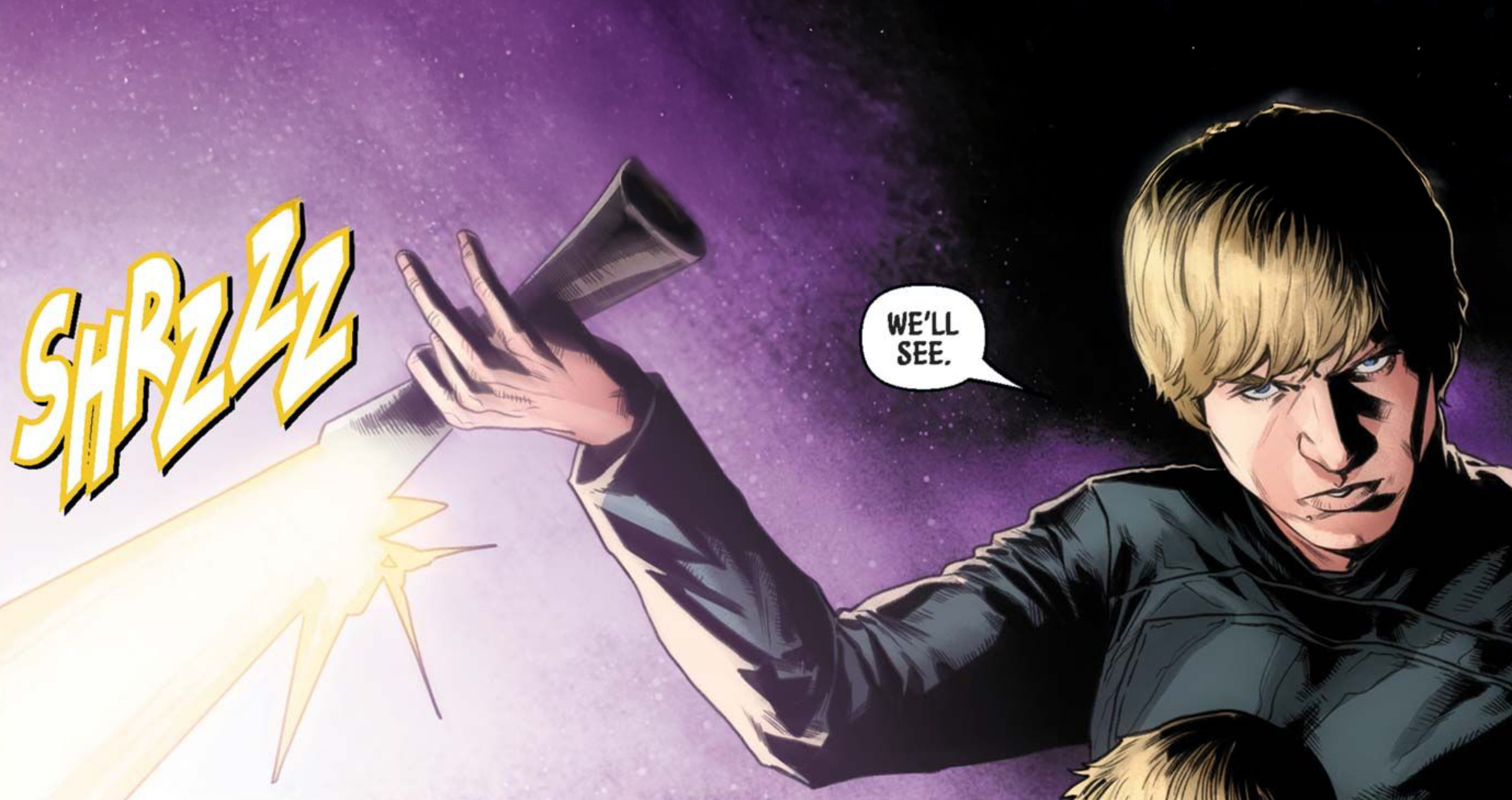 Luke Skywalker in a Star Wars comic panel: "We'll see."