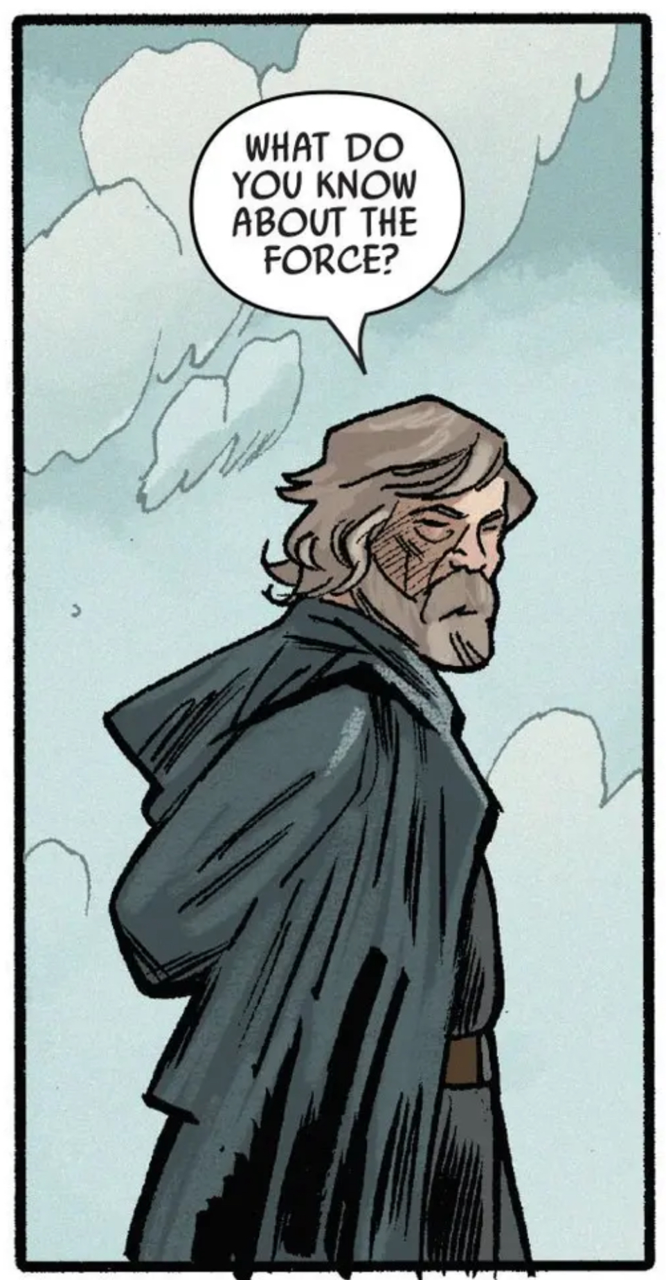 Luke Skywalker in a Star Wars comic panel: "What do you know about the Force?"