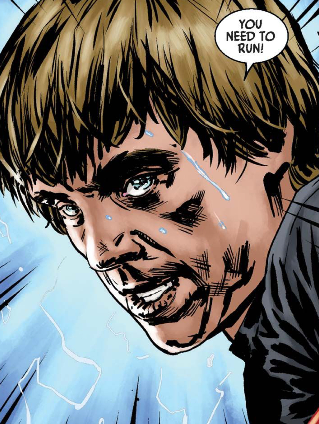 Luke Skywalker in a Star Wars comic panel: "You need to run!"