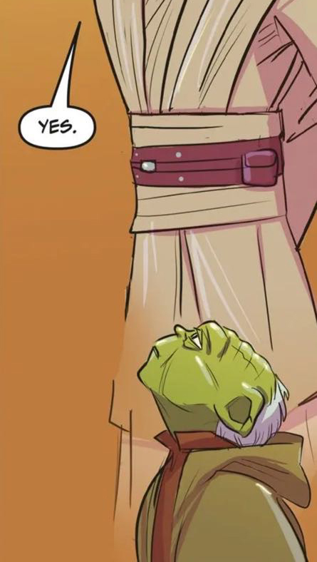 Yoda in a Star Wars comic panel: "Yes."