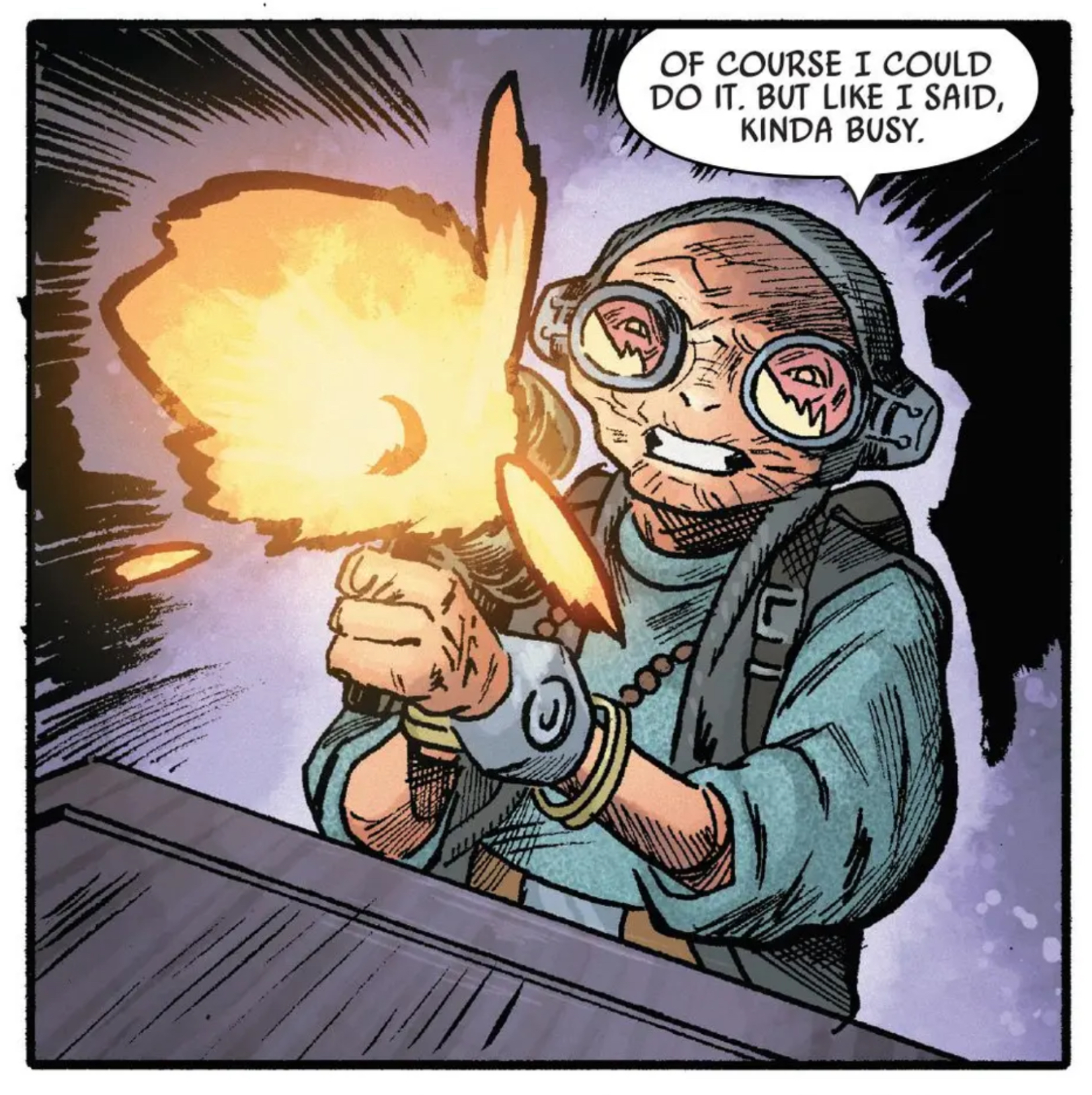 Maz Kanata in a Star Wars comic panel: "Of course I could do it. But like I said, kinda busy."