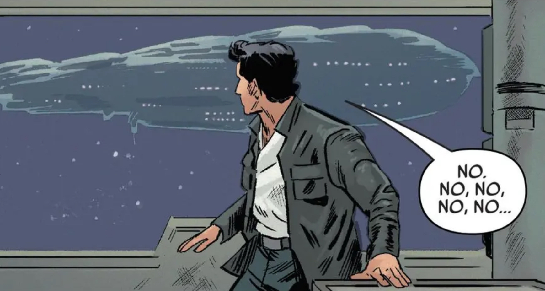 Han Solo in a Star Wars comic panel: "No. No, no, no, no..."