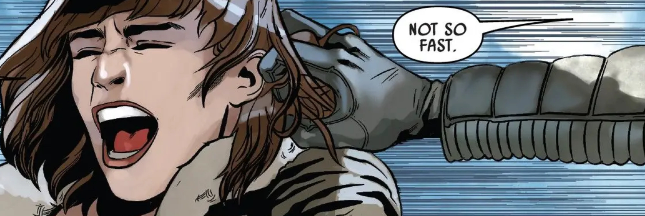 Leia Organa in a Star Wars comic panel: "Not so fast."