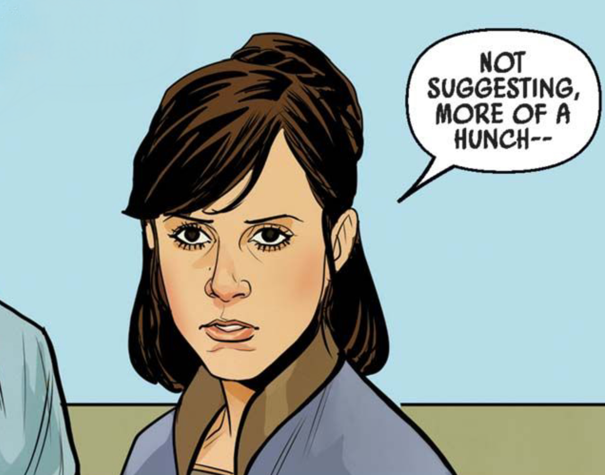 Leia Organa in a Star Wars comic panel: "Not suggesting, more of a hunch--"
