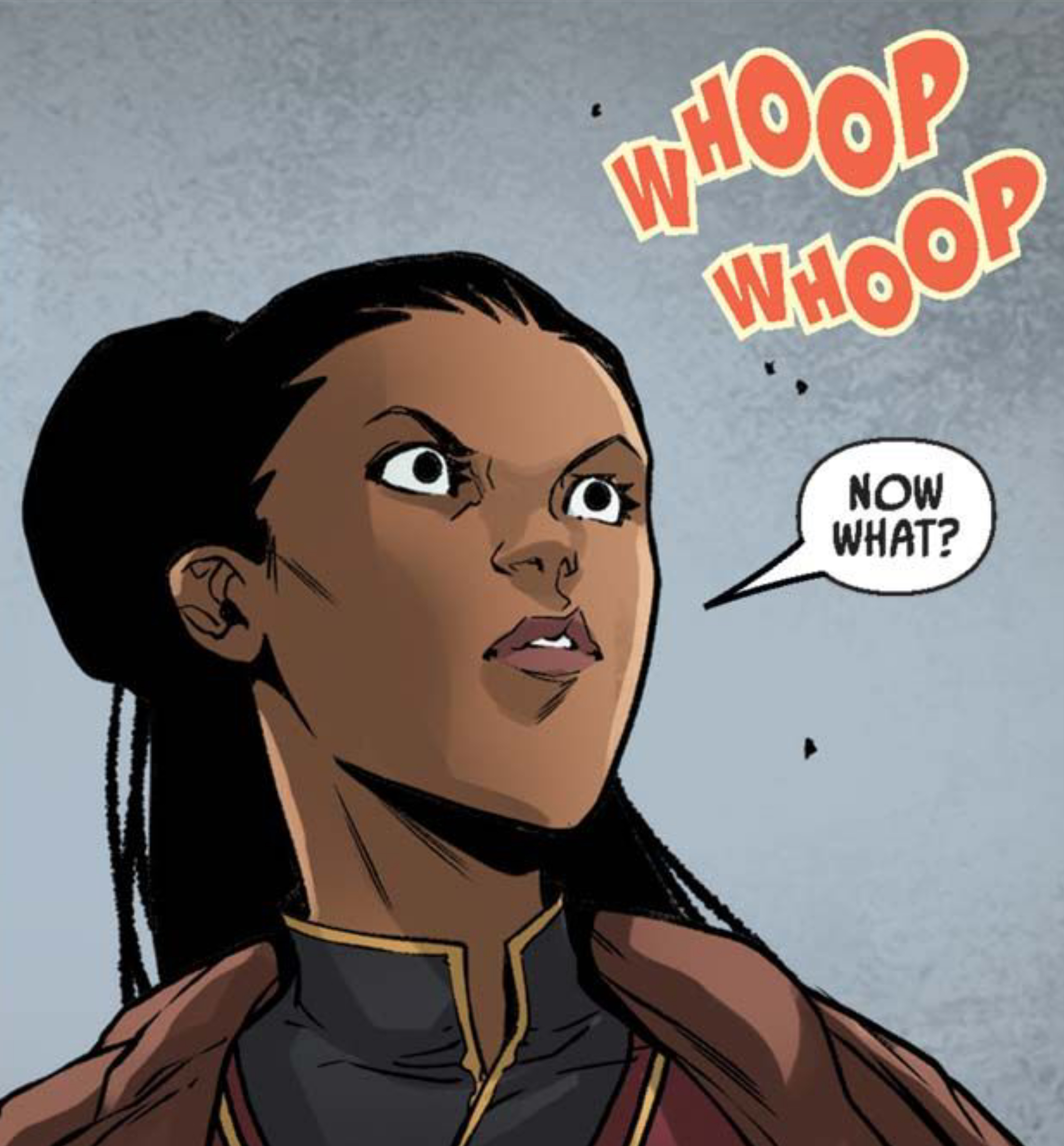 Sana Starros in a Star Wars comic panel: "Now what?"