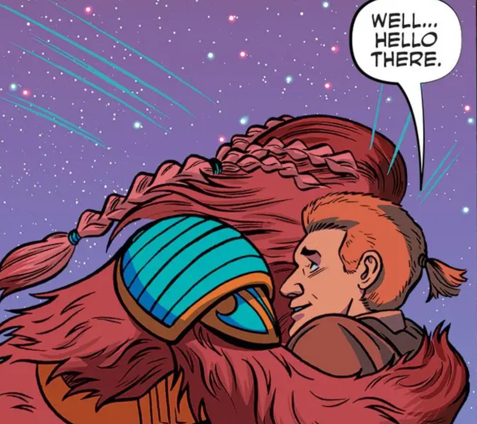 Obi-Wan Kenobi in a Star Wars comic panel: "Well... hello there."