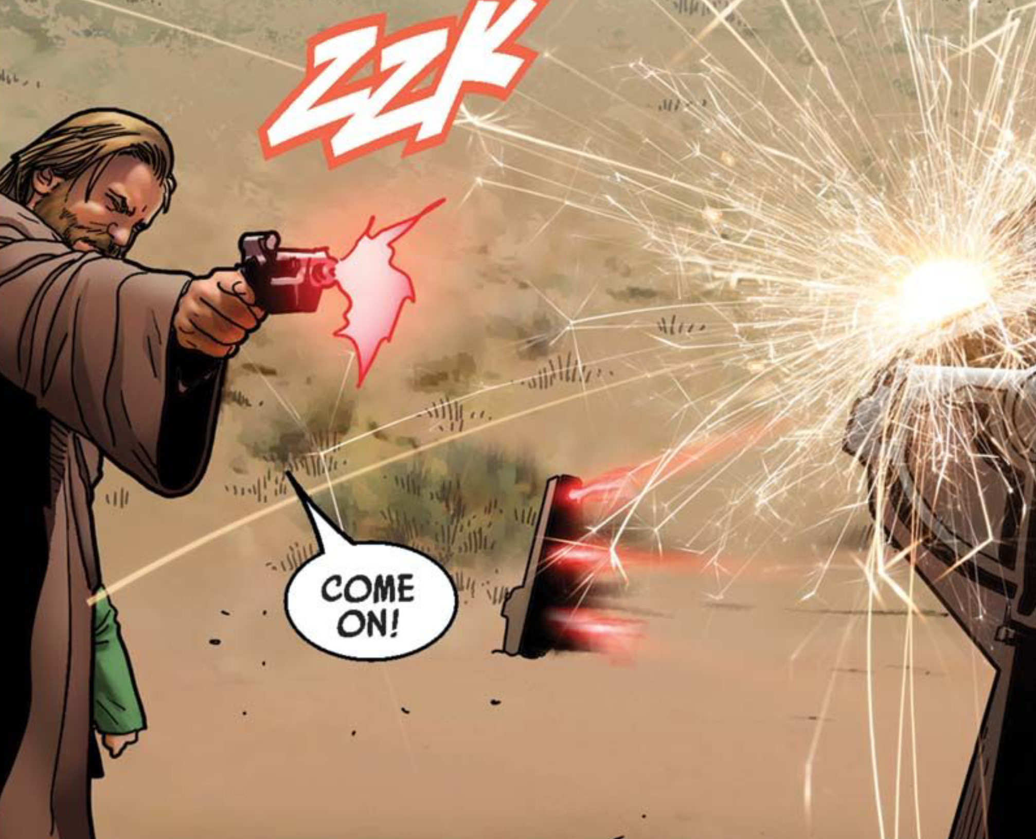 Obi-Wan Kenobi in a Star Wars comic panel: "Come on!"