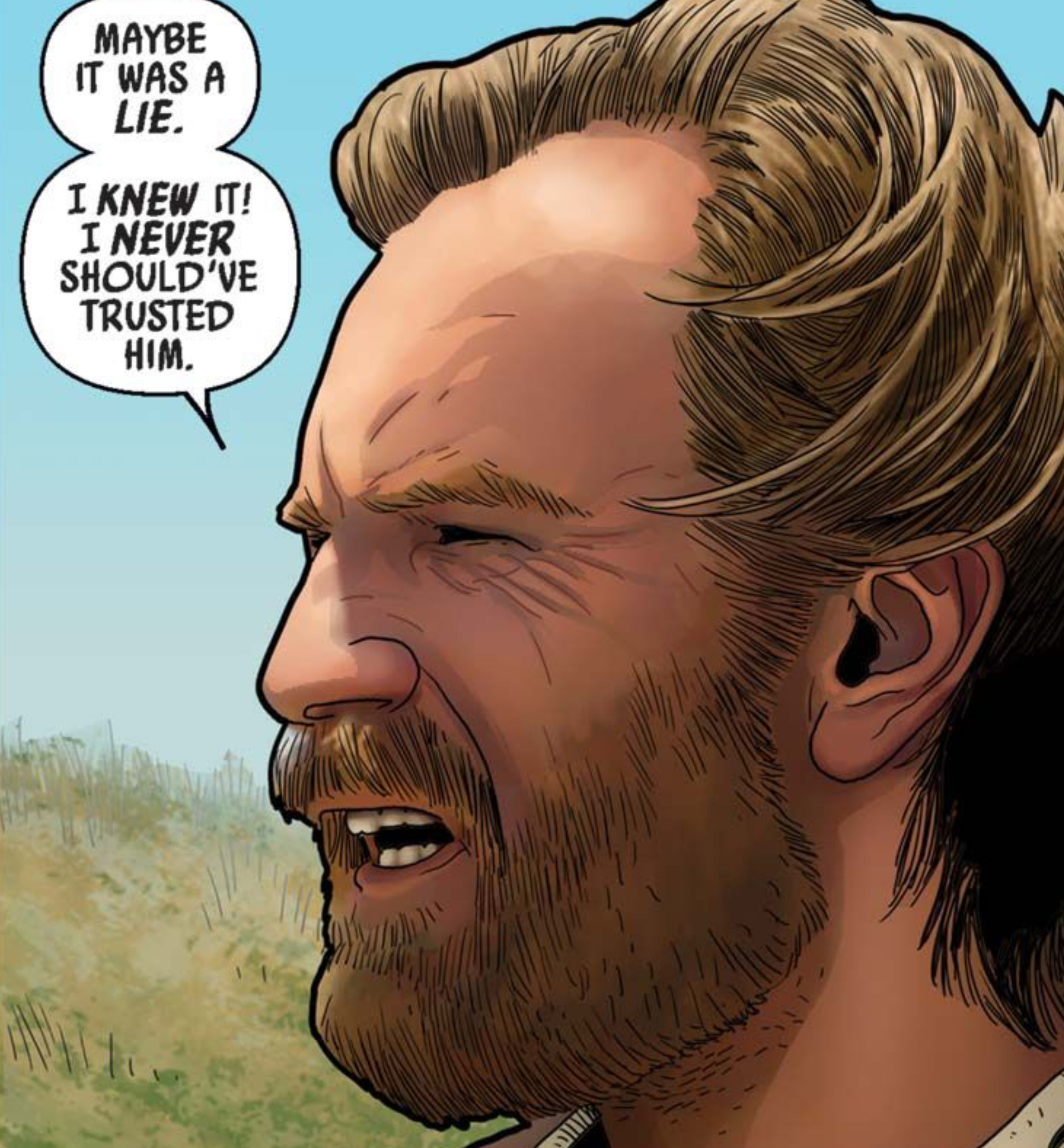 Obi-Wan Kenobi in a Star Wars comic panel: "Maybe it was a lie. I knew it! I never should've trusted him."