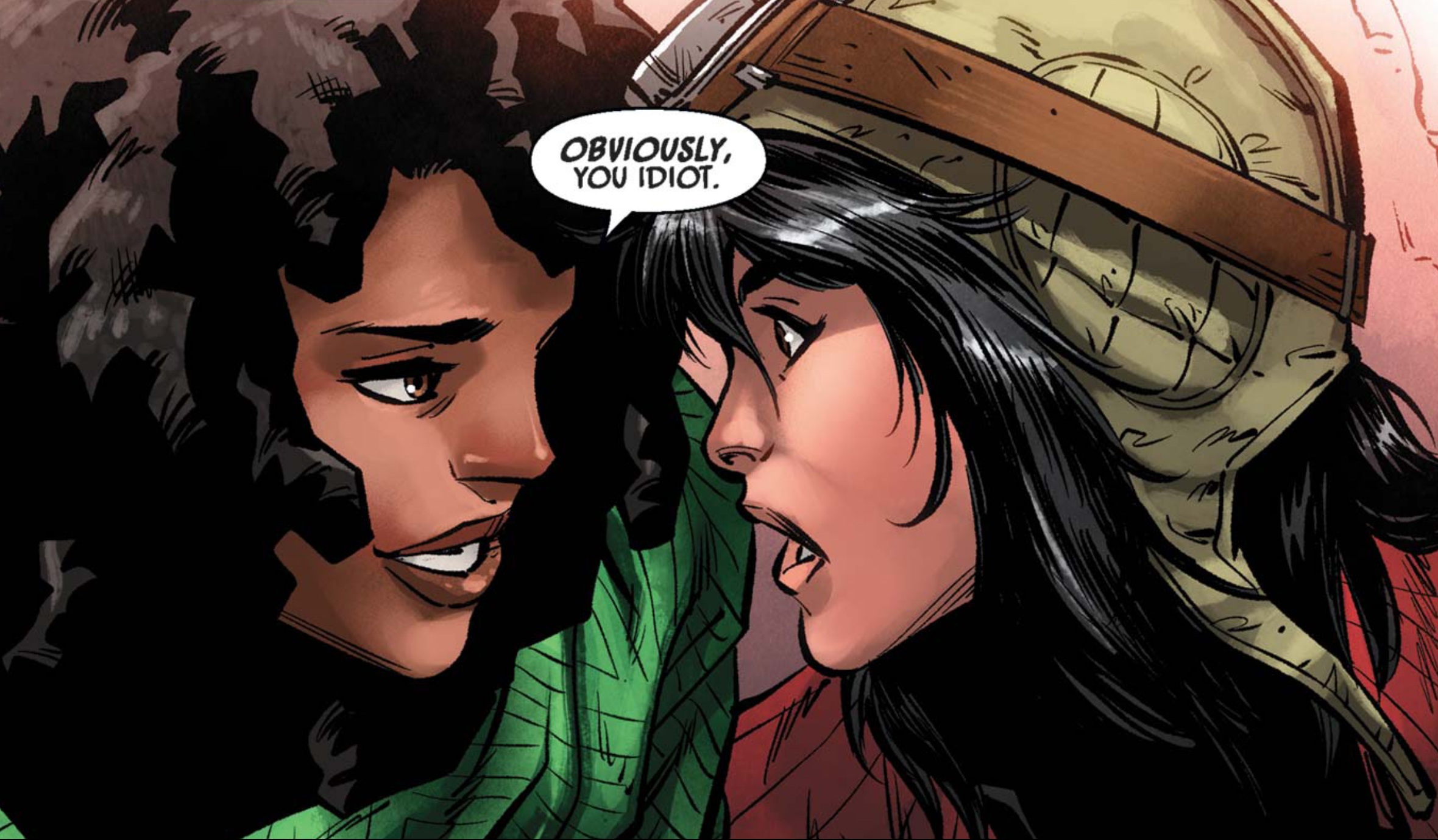 Sana Starros & Doctor Aphra in a Star Wars comic panel: "Obviously, you idiot."