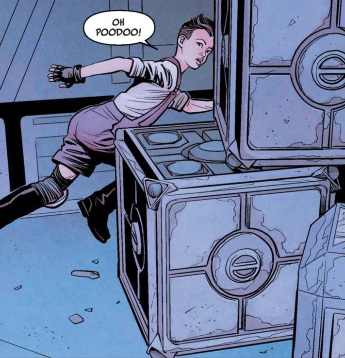Doctor Aphra in a Star Wars comic panel: "Oh poodoo!"