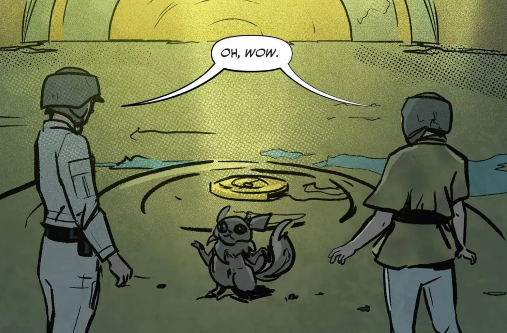 Luke Skywalker & Leia Organa in a Star Wars comic panel: "Oh, wow."