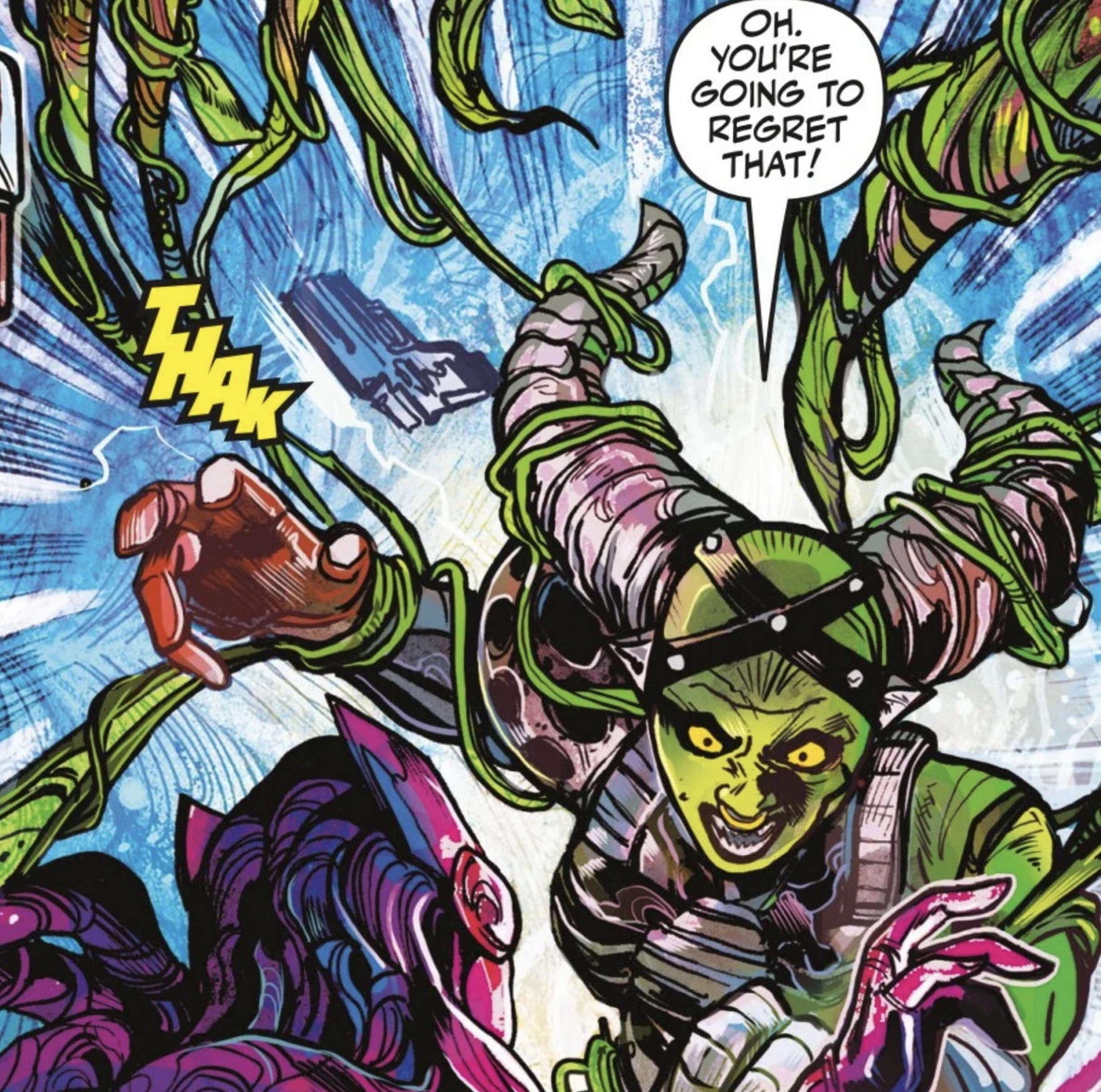 Lourna Dee in a Star Wars comic panel: "Oh, you're going to regret that!"