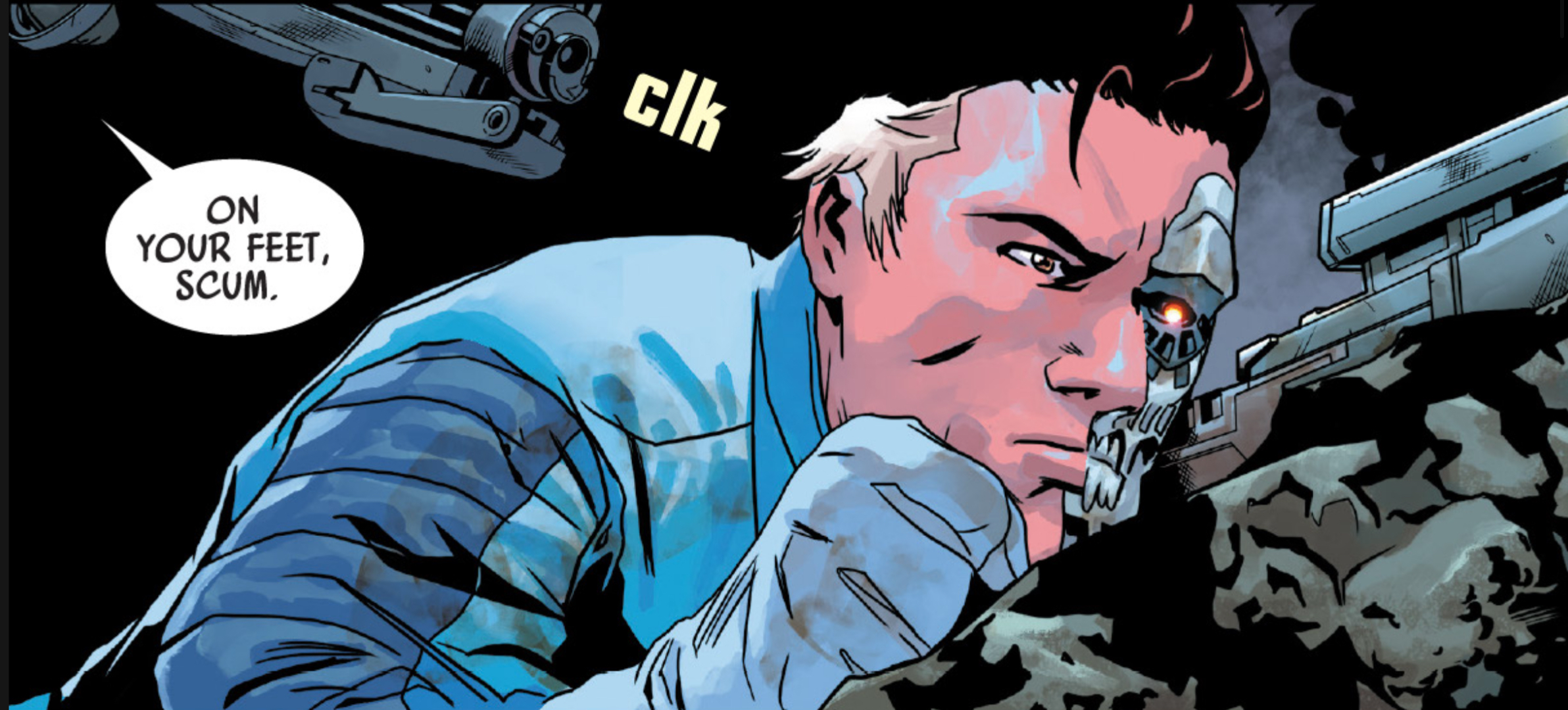 Beilert Valance in a Star Wars comic panel: "On your feet, scum."