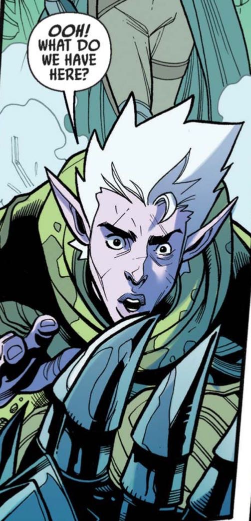Jarael in a Star Wars comic panel: "Ooh! What do we have here?"