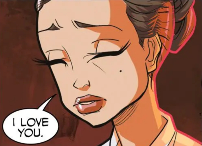 Padmé Amidala in a Star Wars comic panel: "I love you."