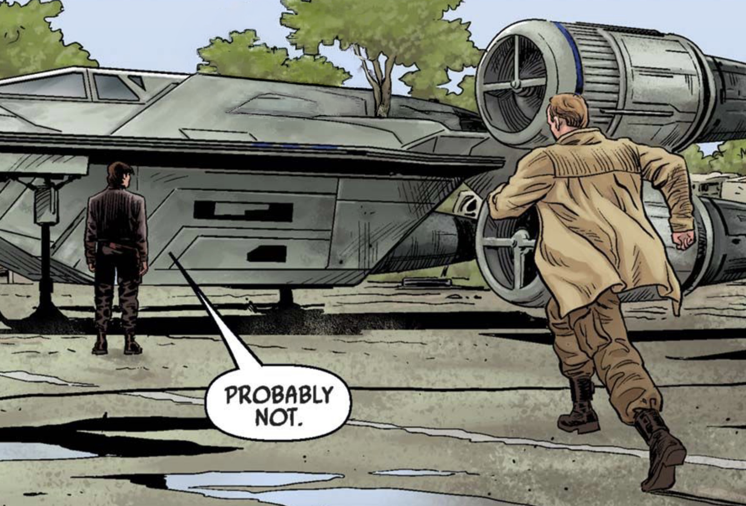 Cassian Andor in a Star Wars comic panel: "Probably not."