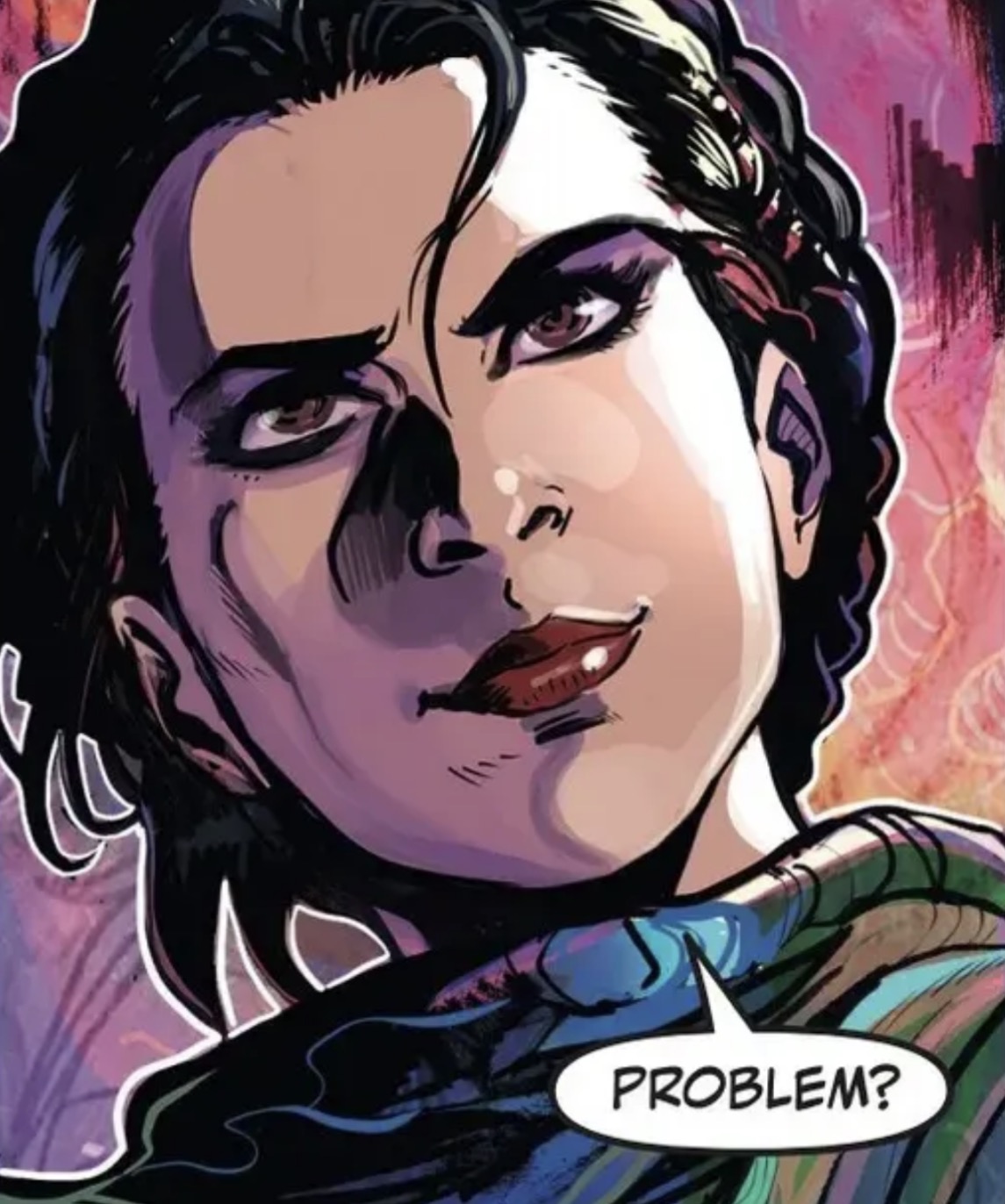Leia Organa in a Star Wars comic panel: "Problem?"