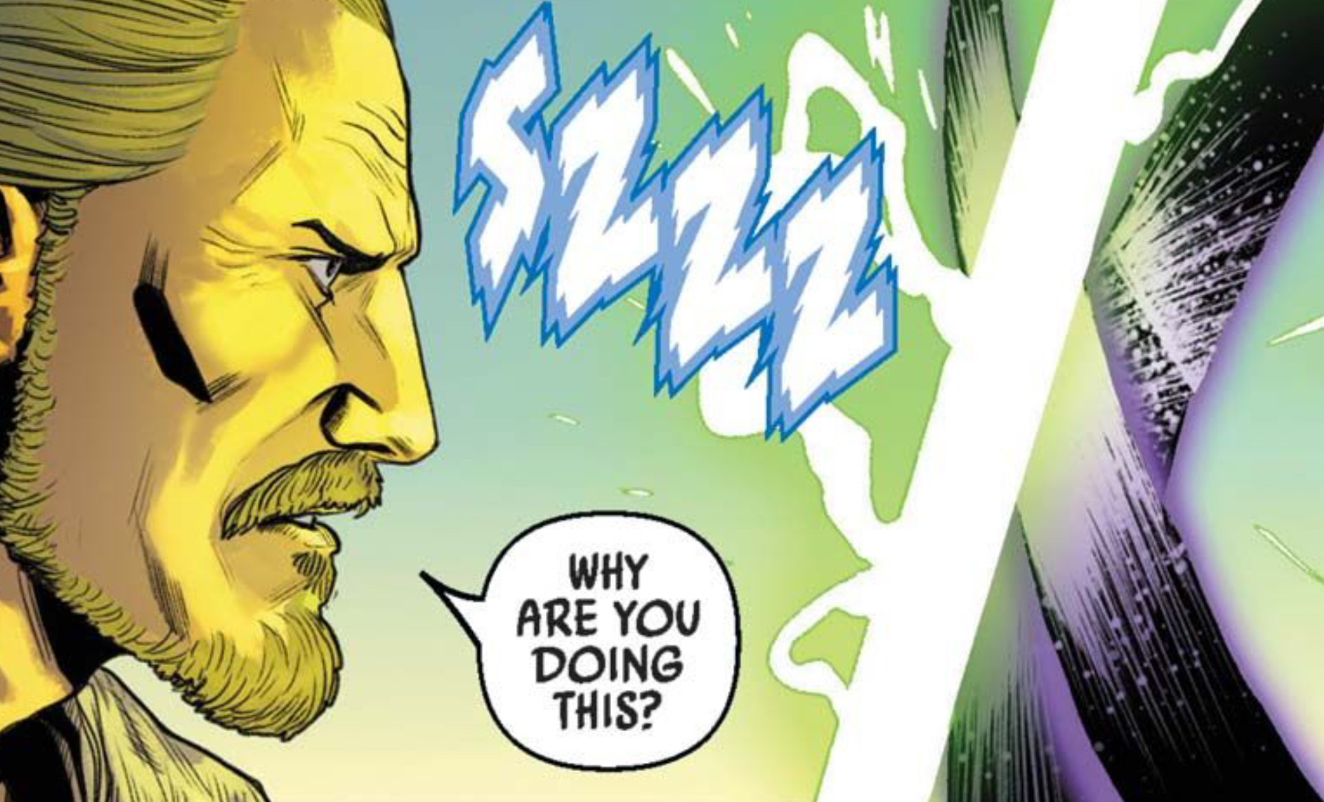 Qui-Gon Jinn in a Star Wars comic panel: "Why are you doing this?"