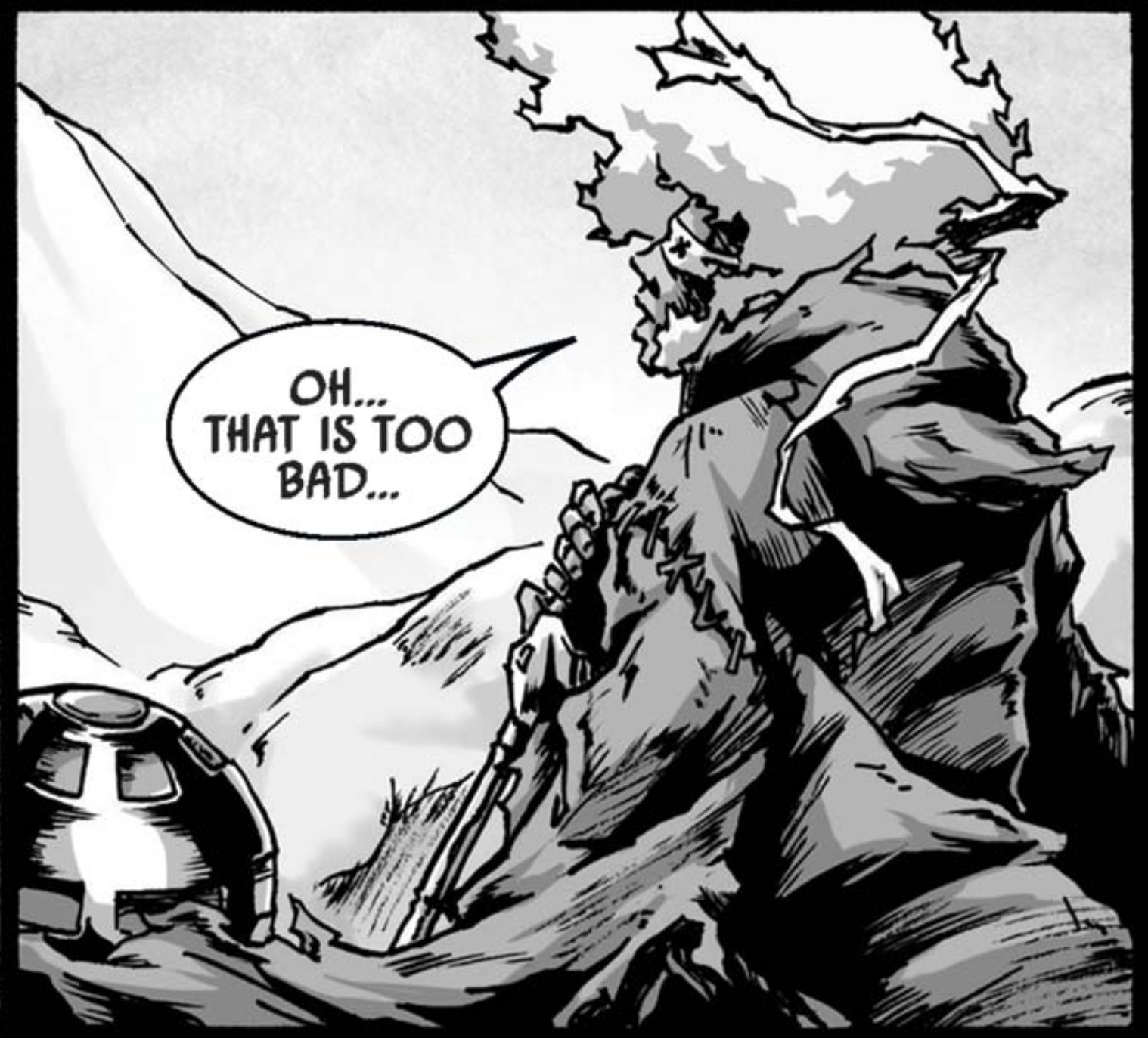 R2-D2 in a Star Wars comic panel: "Oh... That is too bad..."