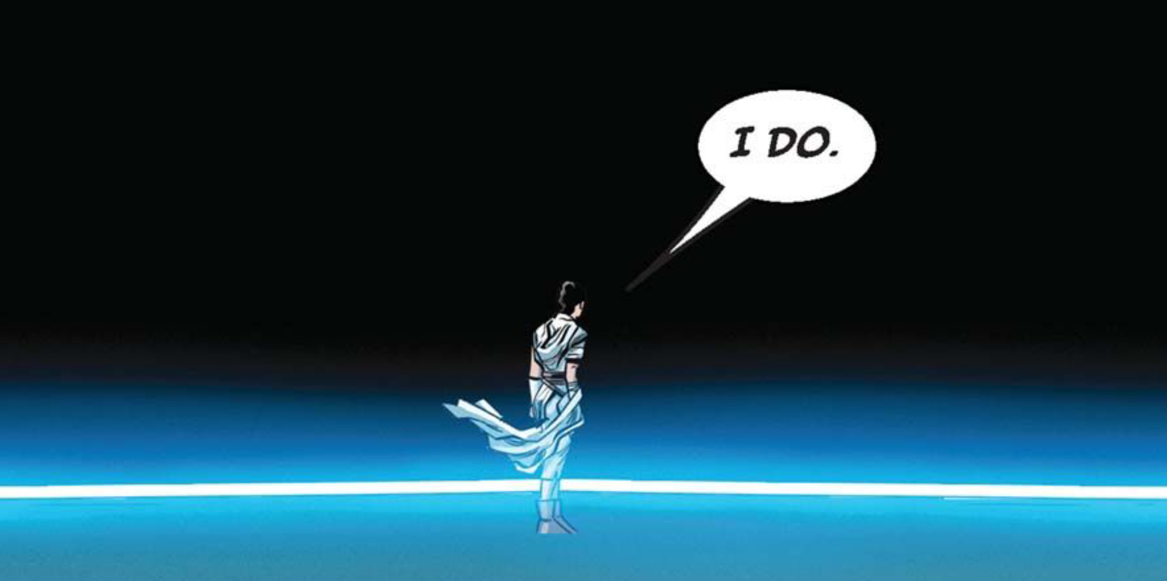 Rey Skywalker in a Star Wars comic panel: "I do."