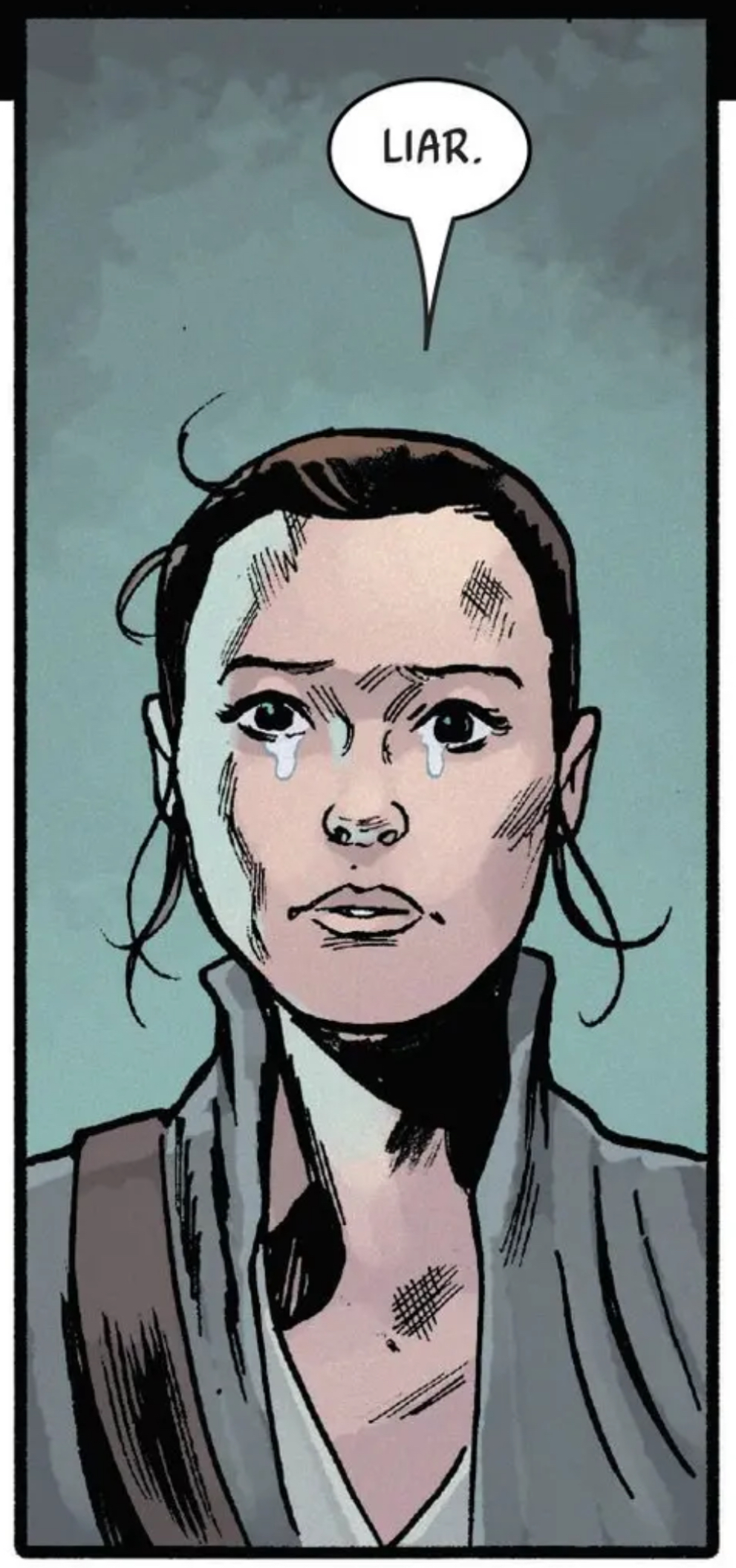 Rey Skywalker in a Star Wars comic panel: "Liar."
