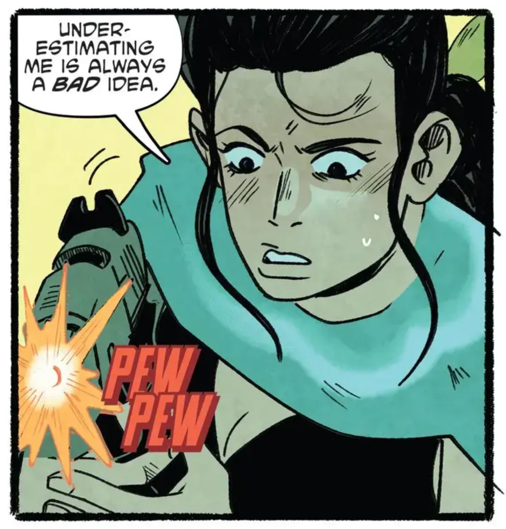 Leia Organa in a Star Wars comic panel: "Underestimating me is always a bad idea."