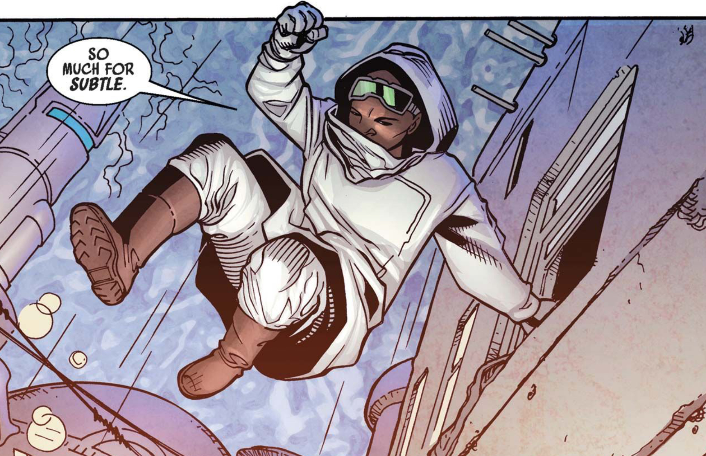 Rey in a Star Wars comic panel: "So much for subtle."