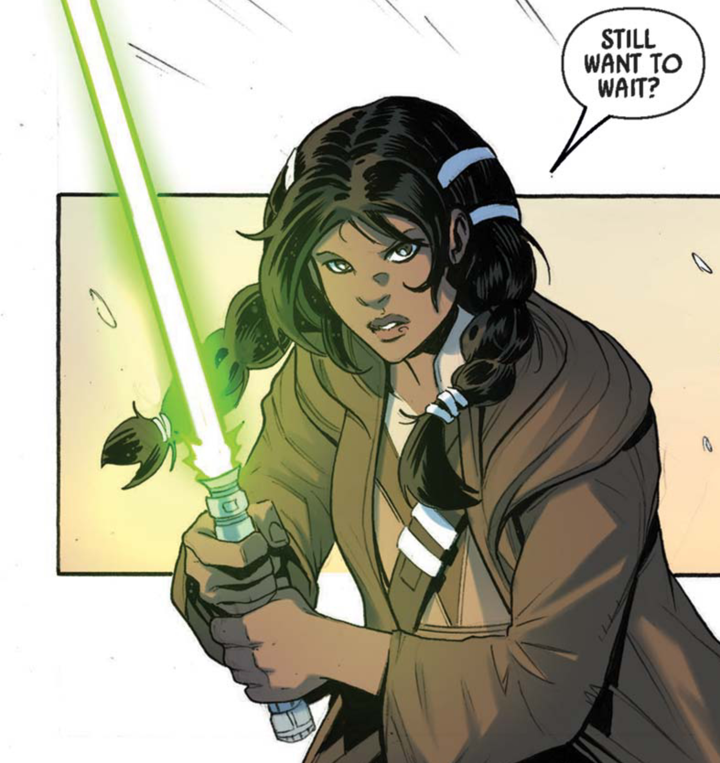Lula Talisola in a Star Wars comic panel: "Still want to wait?"