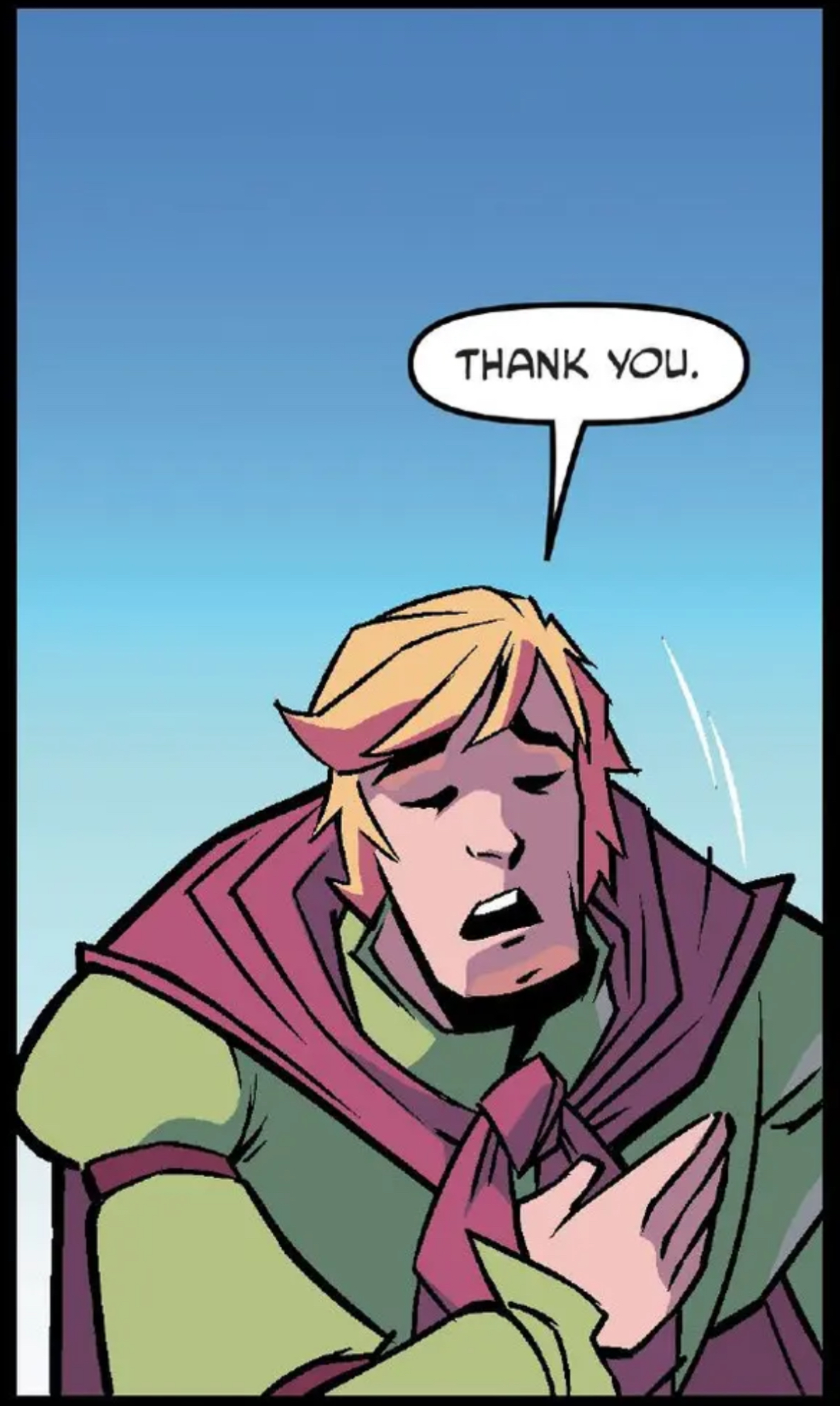 Luke Skywalker in a Star Wars comic panel: "Thank you."