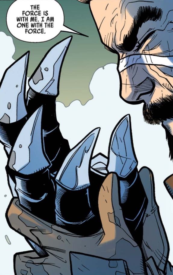 Chirrut Îmwe in a Star Wars comic panel: "The Force is with me. I am one with the Force."