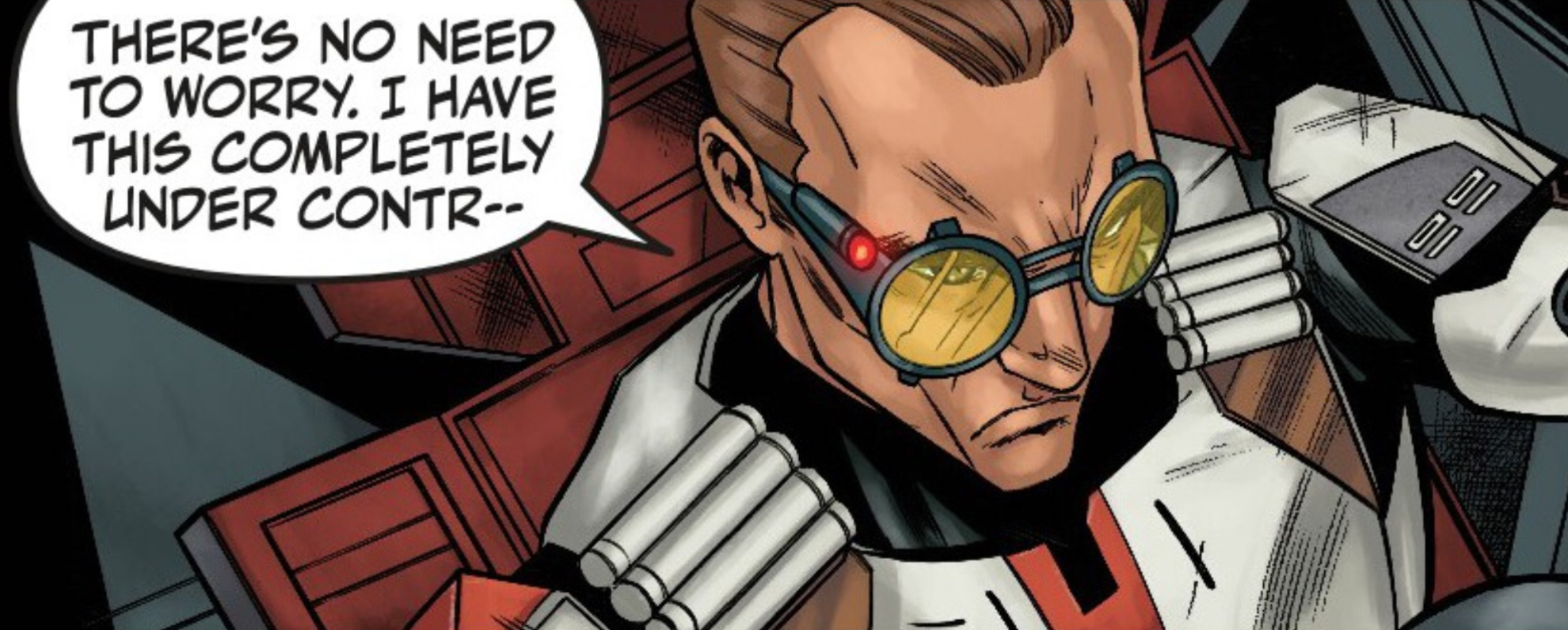Tech in a Star Wars comic panel: "There's no need to worry. I have this completely under contr"