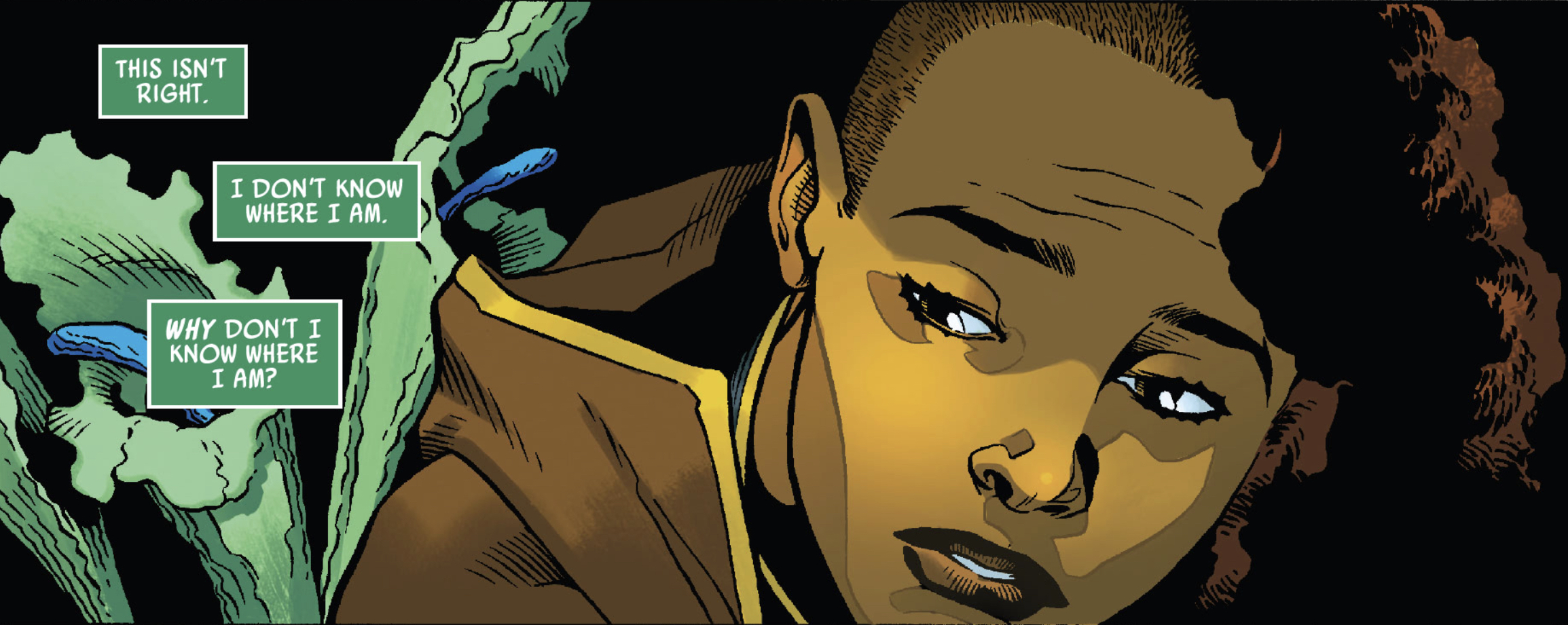 Keeve Trennis in a Star Wars comic panel: "This isn't right. I don't know where I am. Why don't I know where I am?"