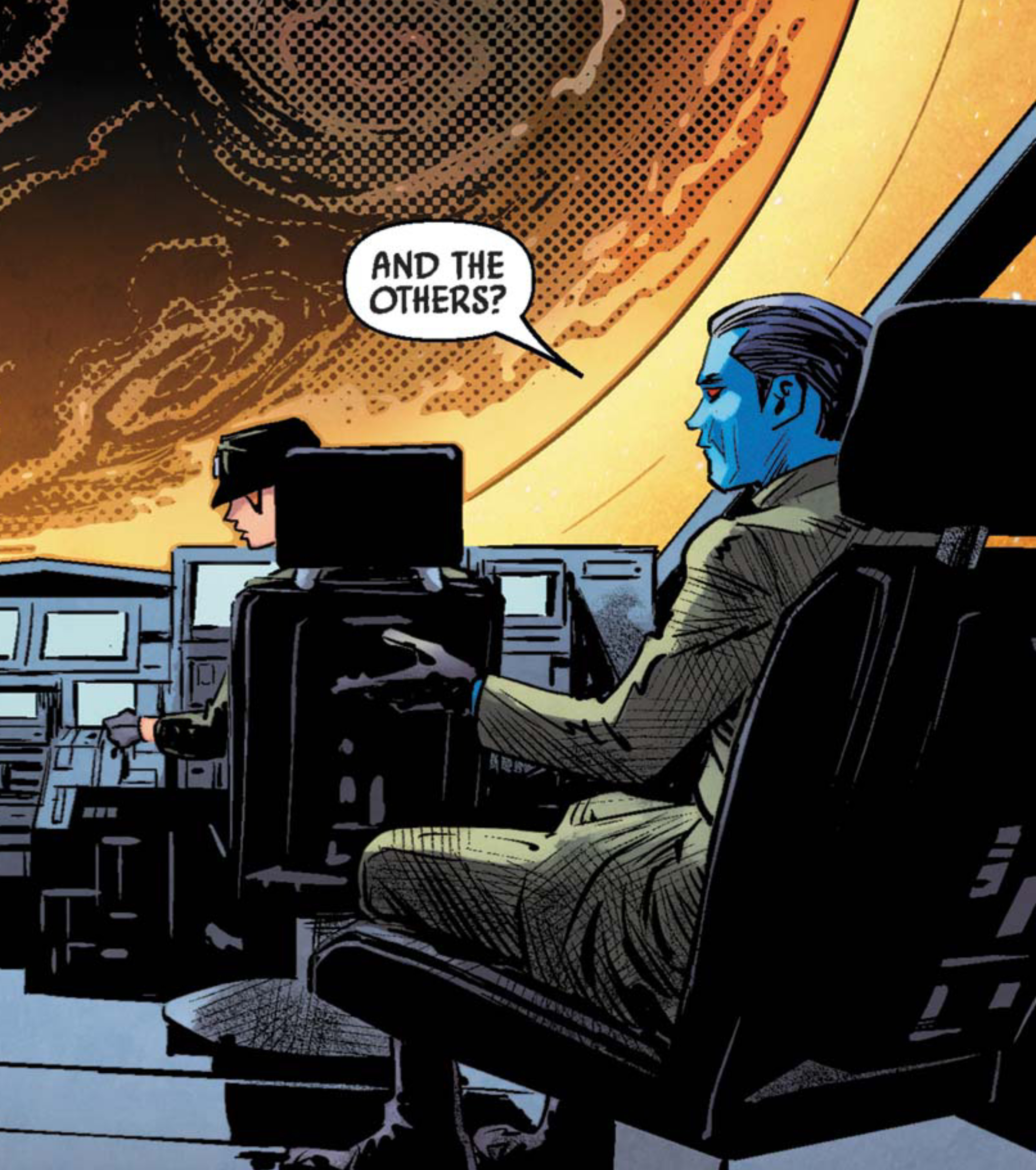 Grand Admiral Thrawn in a Star Wars comic panel: "And the others?"