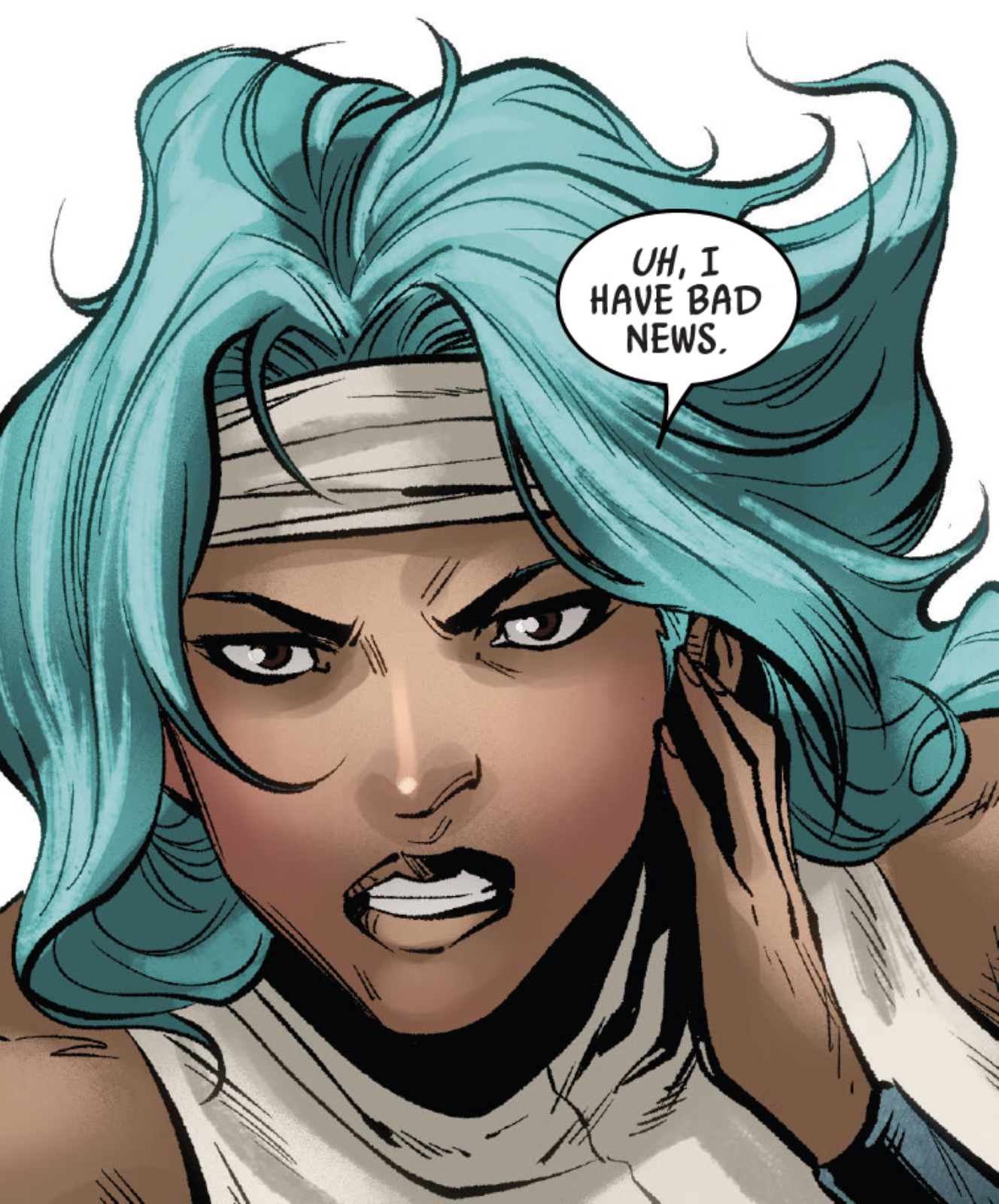 Zeen Mrala in a Star Wars comic panel: "Uh, I have bad news."