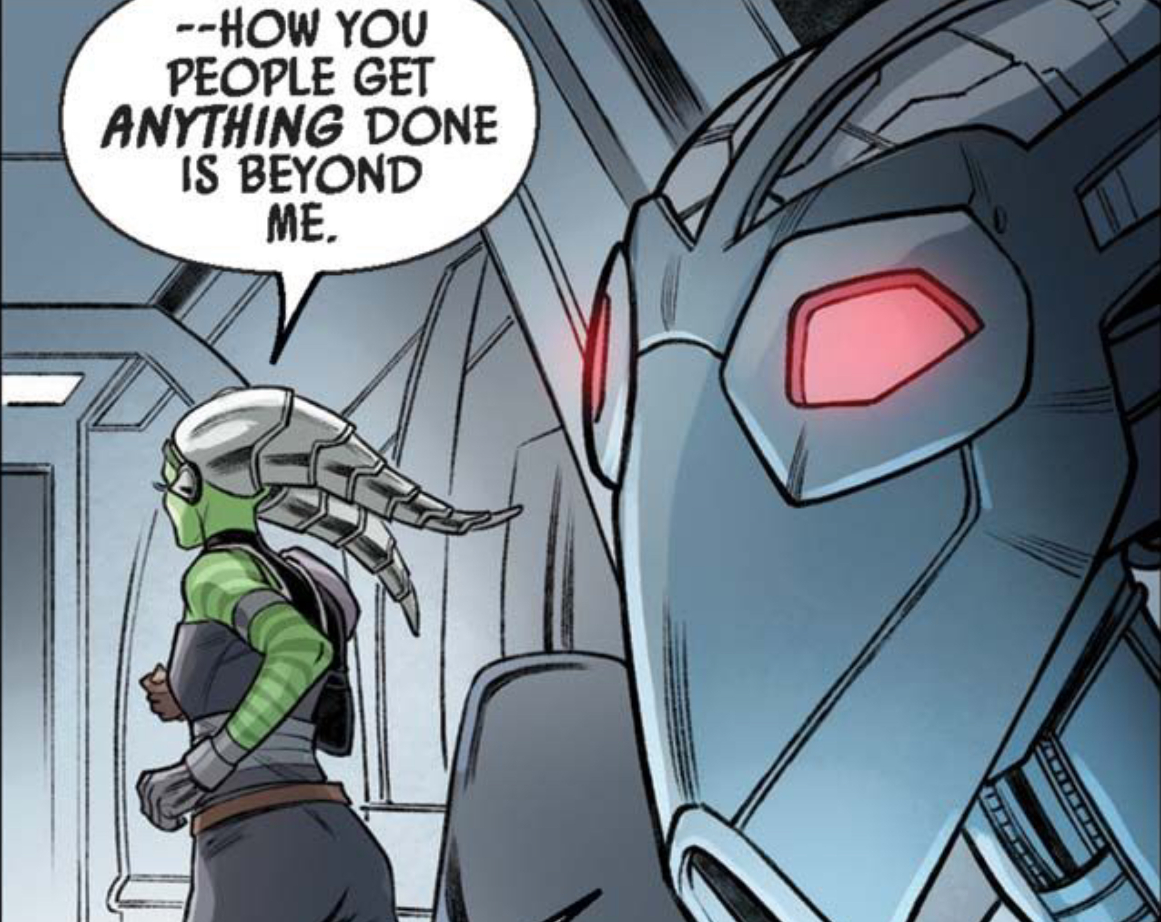 Lourna Dee in a Star Wars comic panel: "How you people get anything done is beyond me."